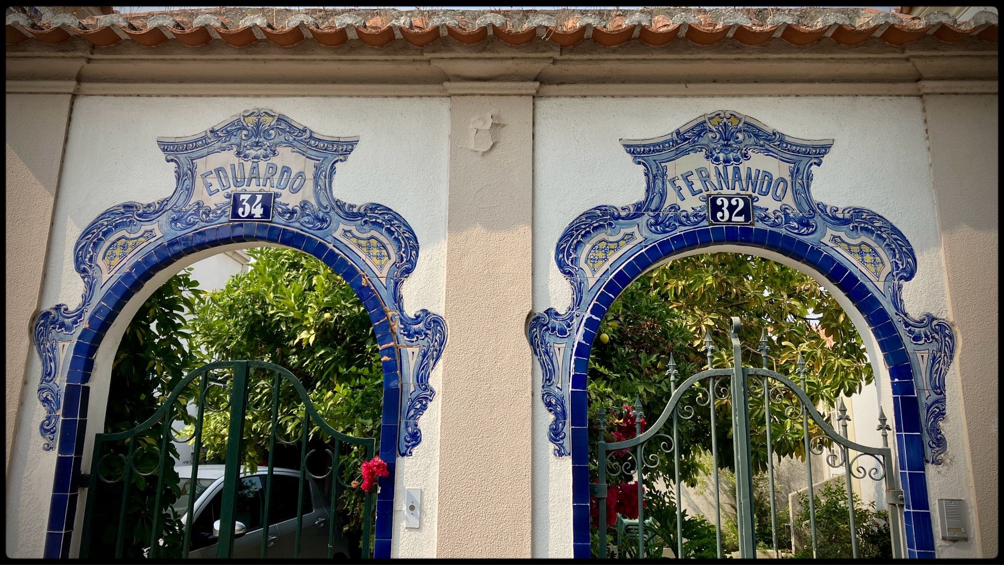 Identical garden gates named Eduardo & Edgar.