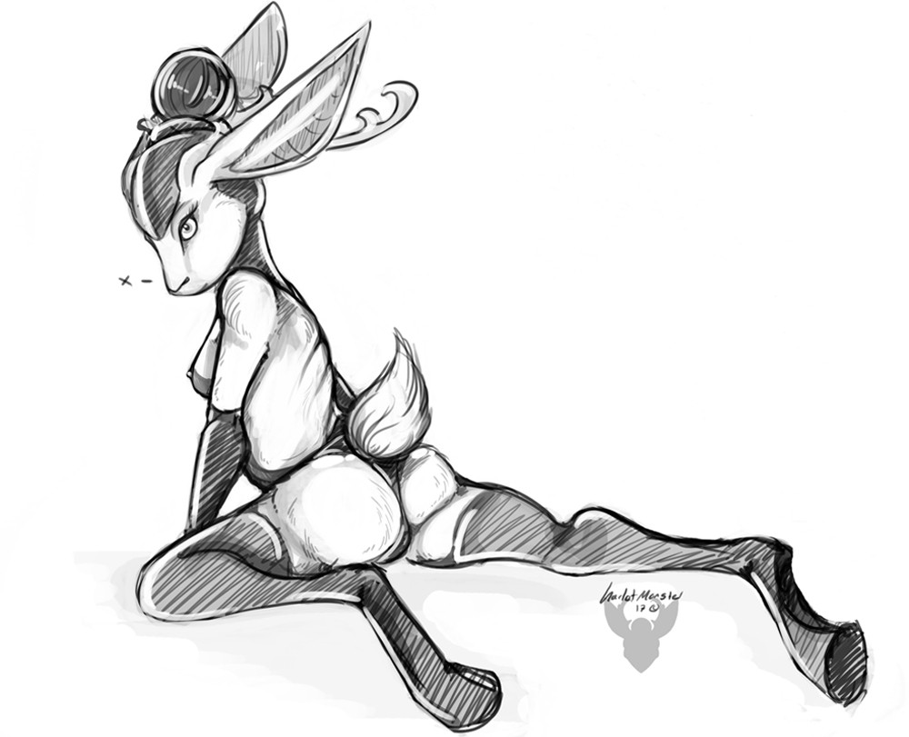 jackalope anthro character posing suggestively