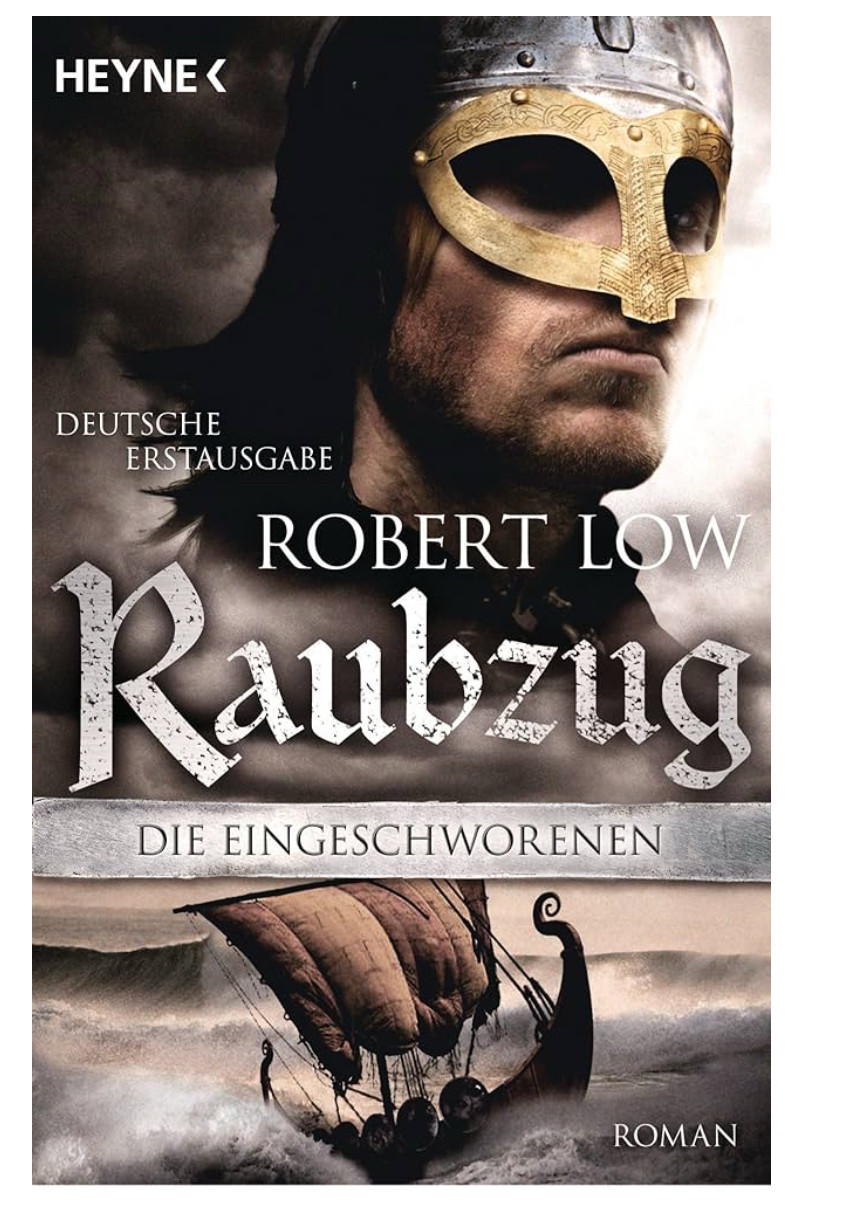 Buchcover Wikinger mit Helm und Boot
RAUBZUG