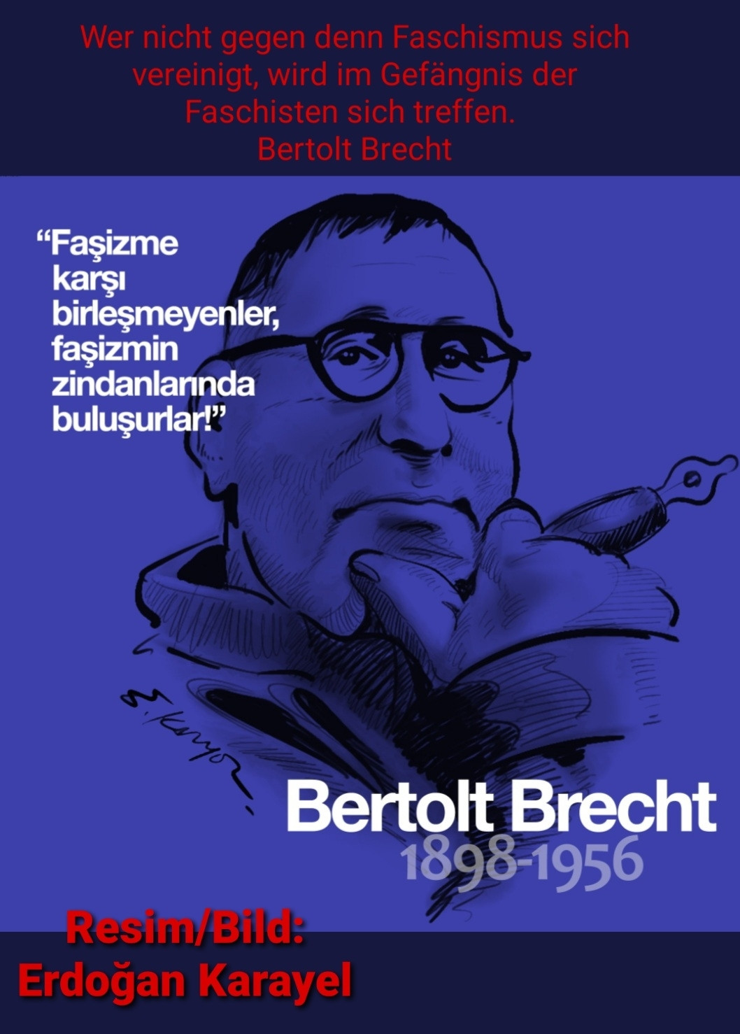 Gegen Faschismus...
Faşizme karşı...
Bertolt Brecht

#AntiFascism
#GegenRechts
#GegenFaschismus
#faşizmekarşi
#noafd
#bertoltbrecht
#gegenrassisten
#protest
#Zitate