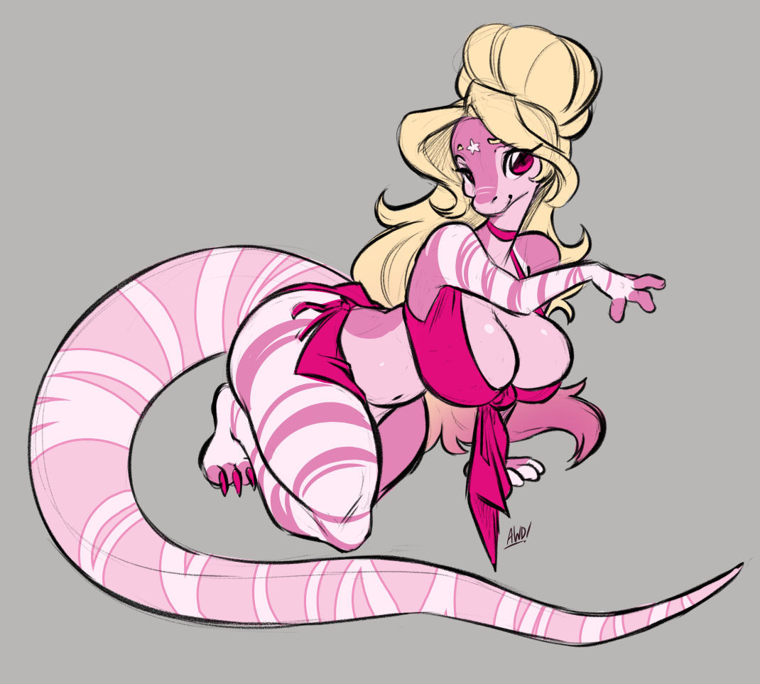 art
a peppermint colored snake girl for elephantbro