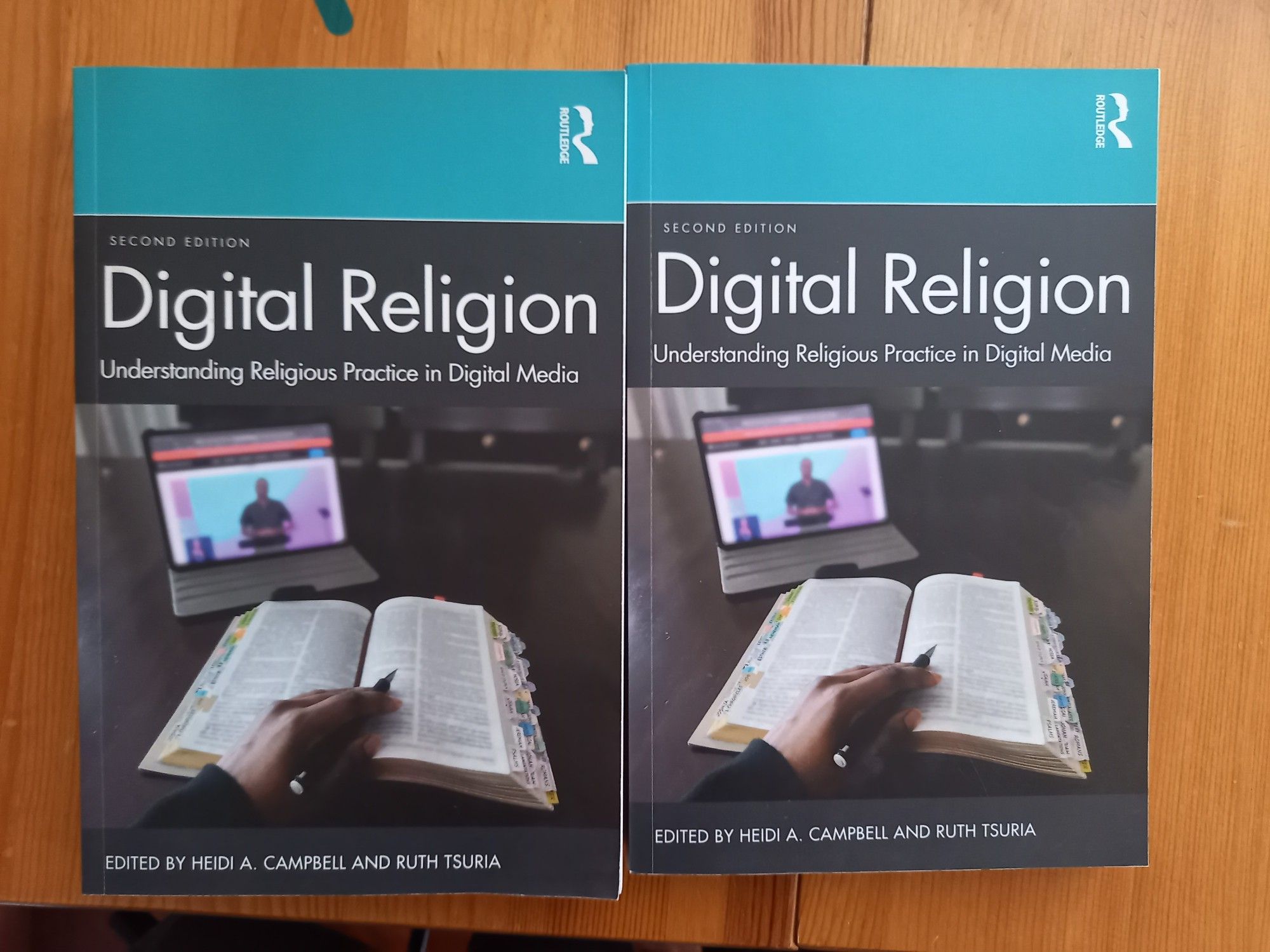 Two copies of the digital religion book