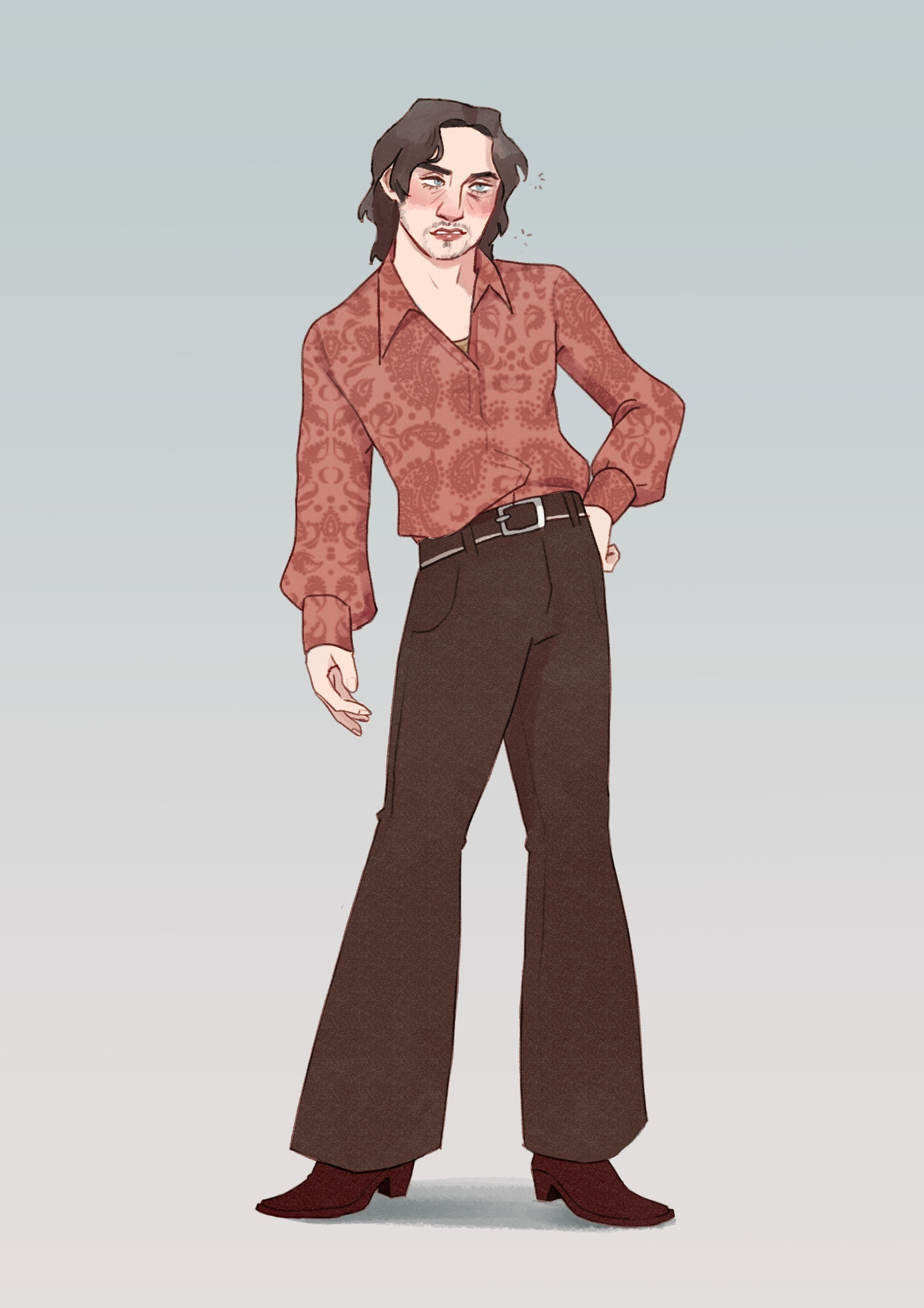 illustration of Charles Xavier also known as Professor X, a character from X-men (The movie: Days of future past) where in he is dressed in his 70s outfit. 