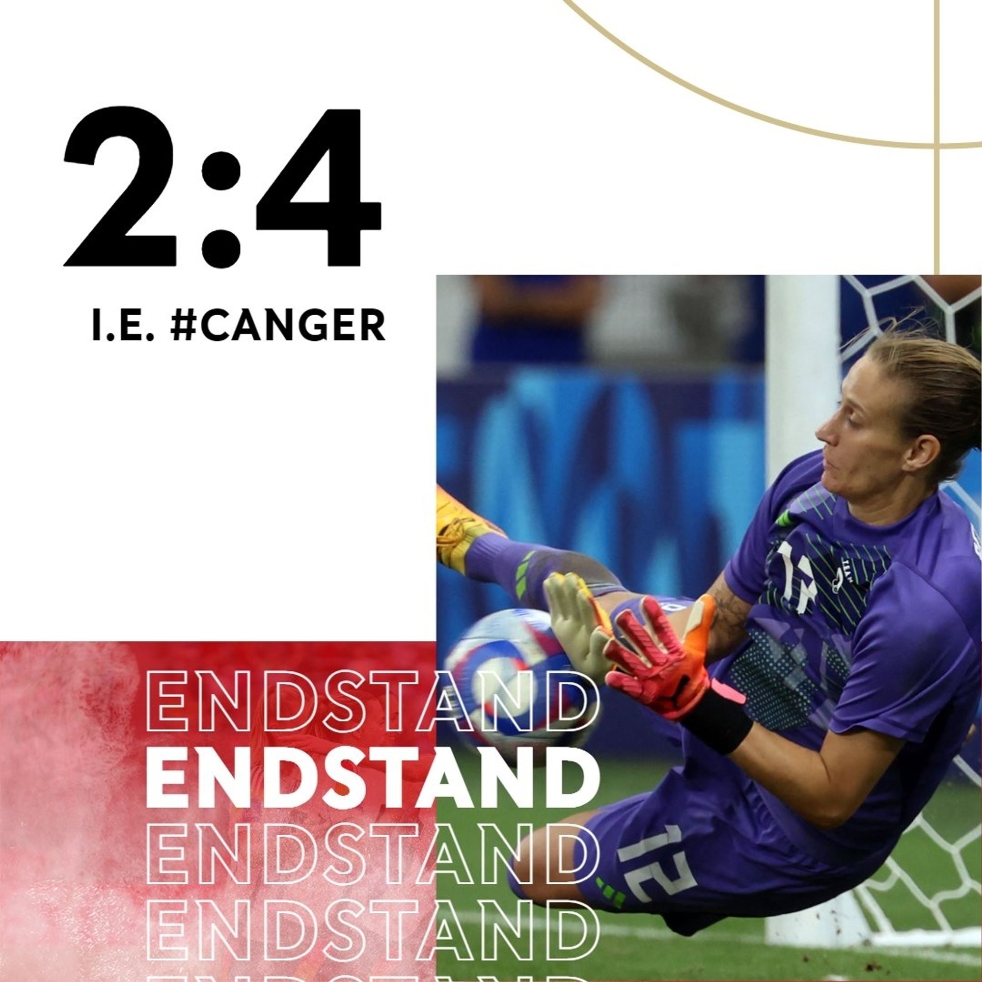 Spiel-Endstand 2:4 #CANGER
Nach Penalty-Schiessen! 
Torhüterin Ann-Katrin Berger hält den Ball!