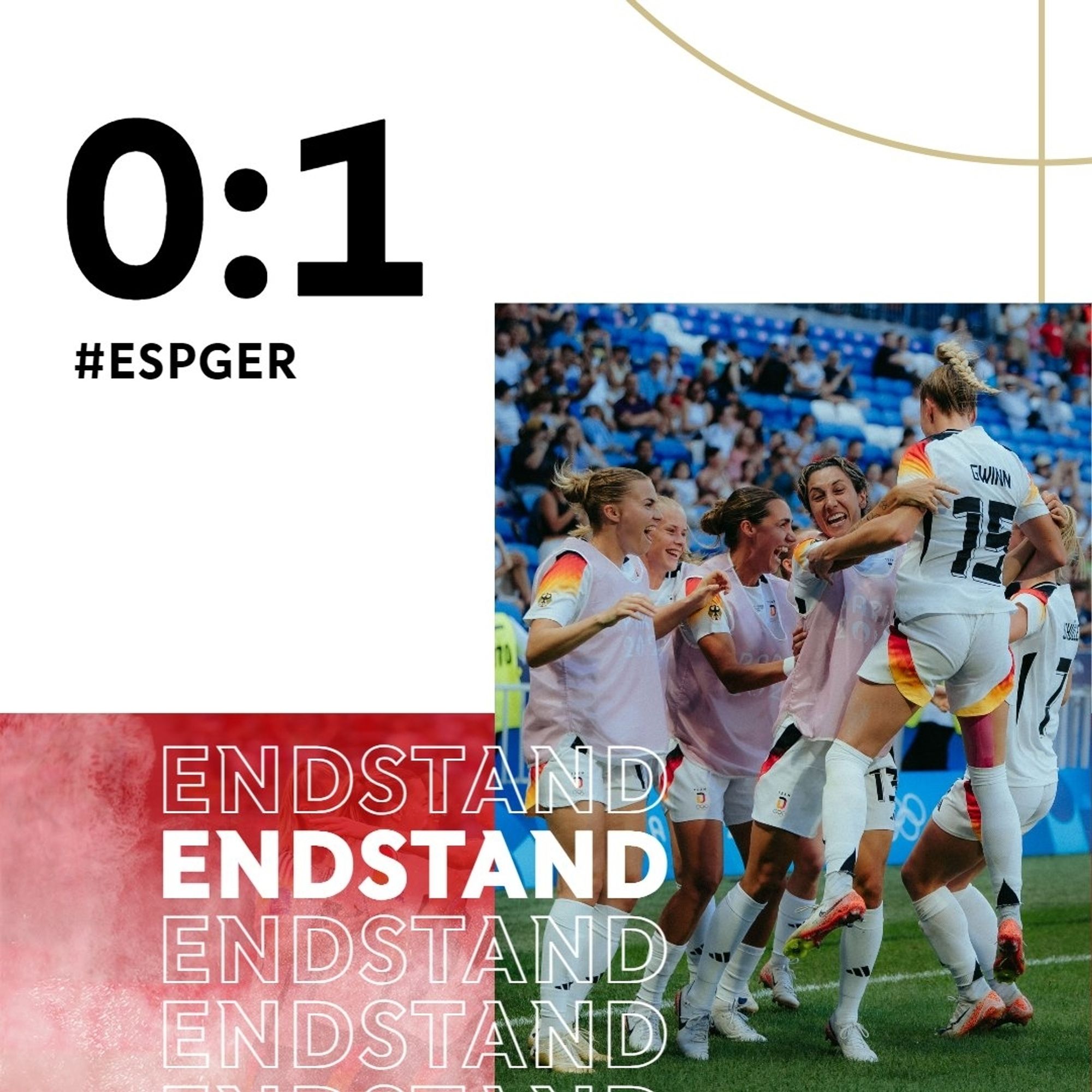 DFB_Frauen:
Endstand #ESPGER 0:1
Frauenmannschaft freuen sich auf Olympia Bronze!