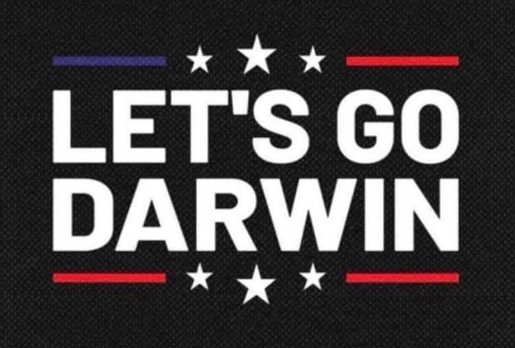 A campaign style sign that reads, “Let’s go Darwin.”