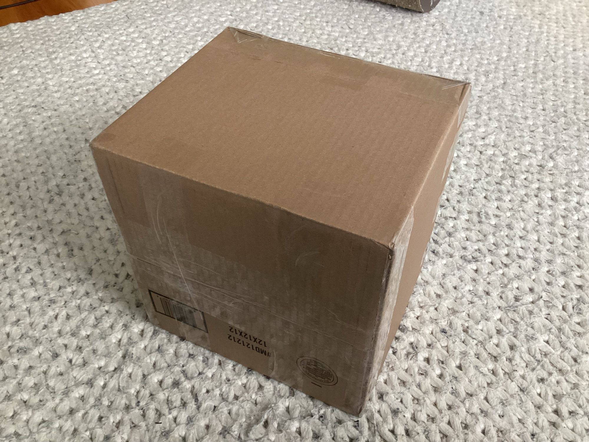 A brown box, still unopened.