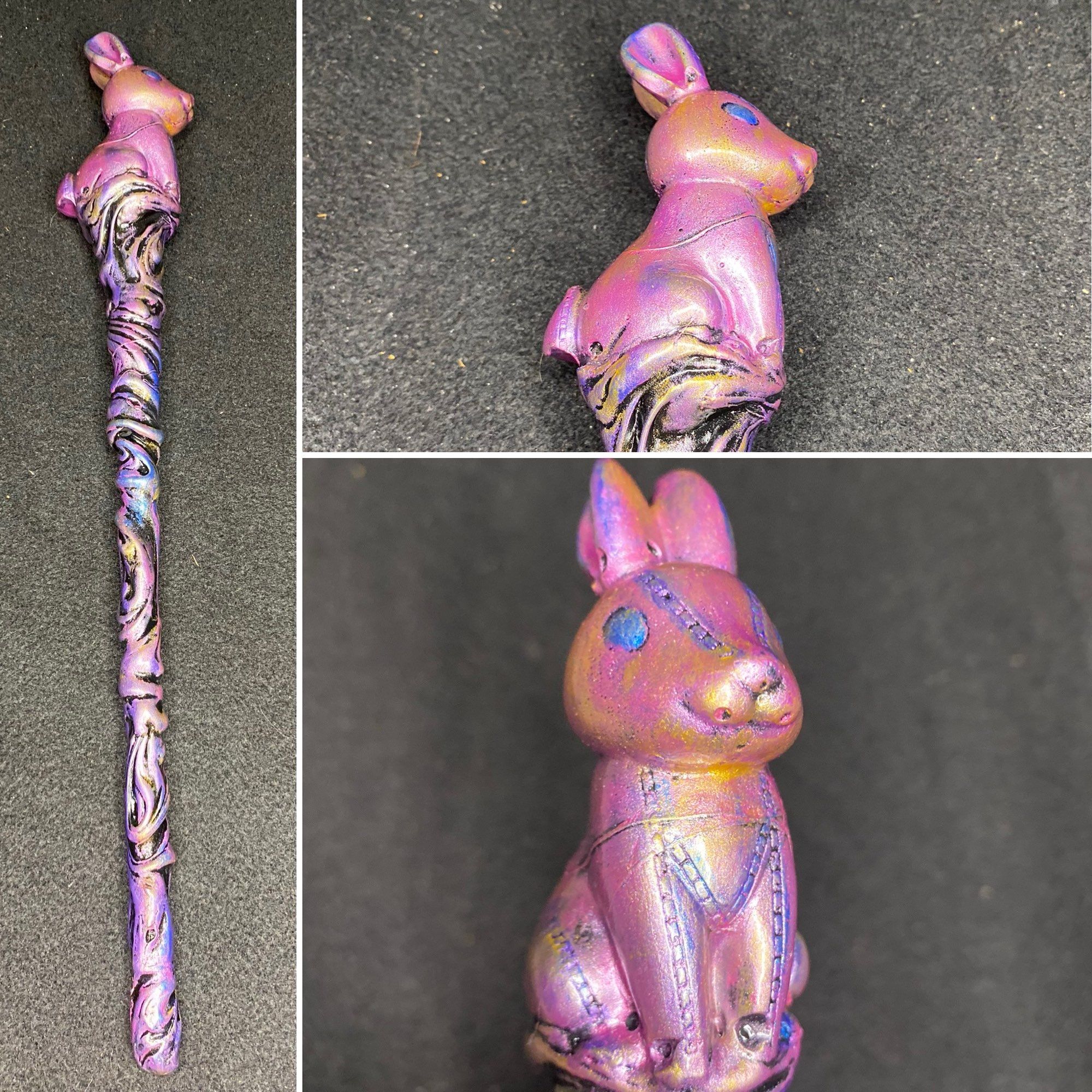 various angles of a rabbit wand