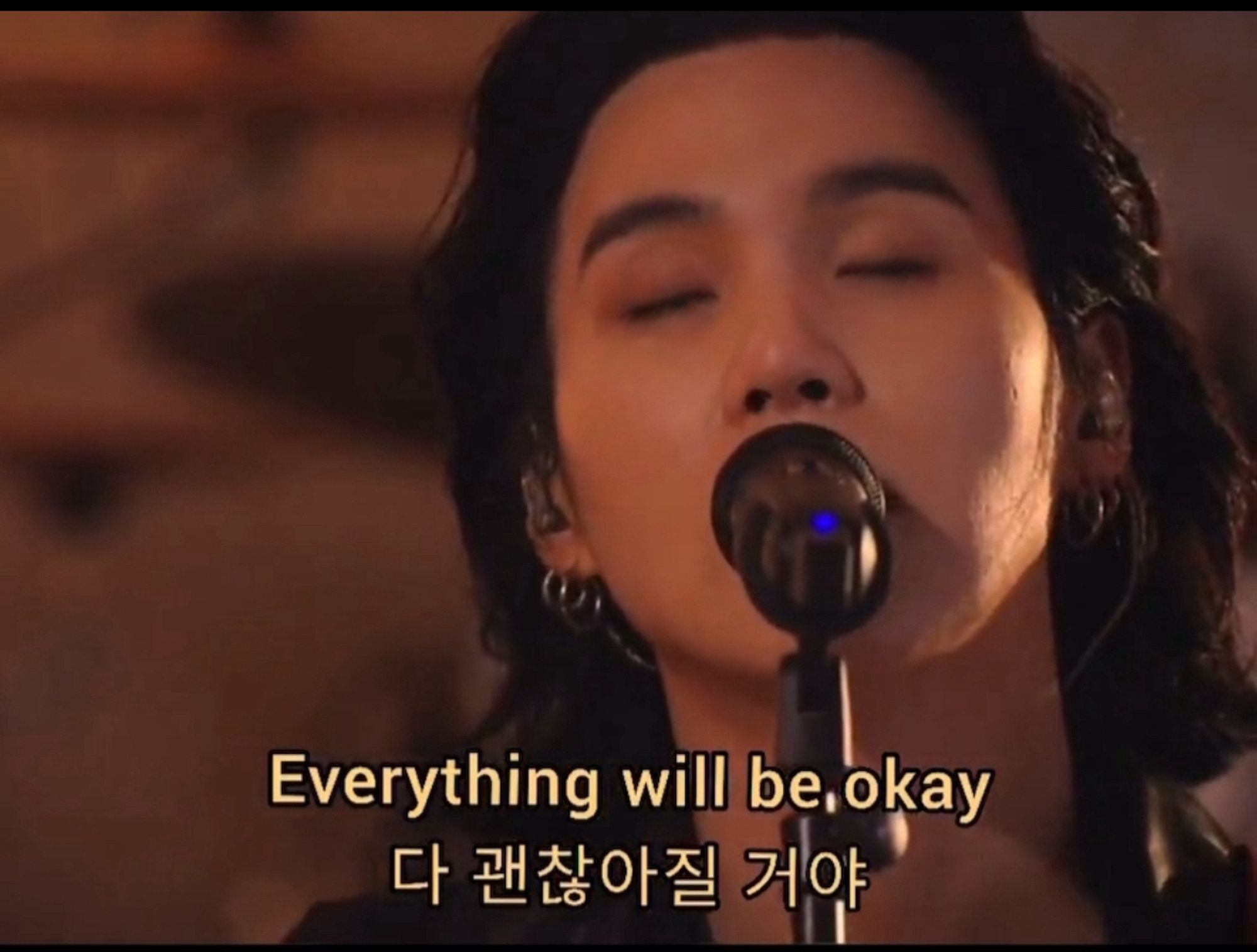 From Snooze, Yoongi singing “Everything will be okay”