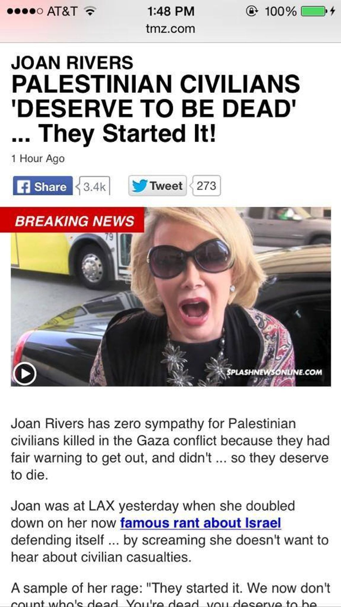 #JoanRivers died at the age of 81 #OnThisDay in 2014 after being criticized for condoning #ApartheidIsrael's #GazaGenocide; there's a saying about #karma that may well apply to this rabid #Zionist...