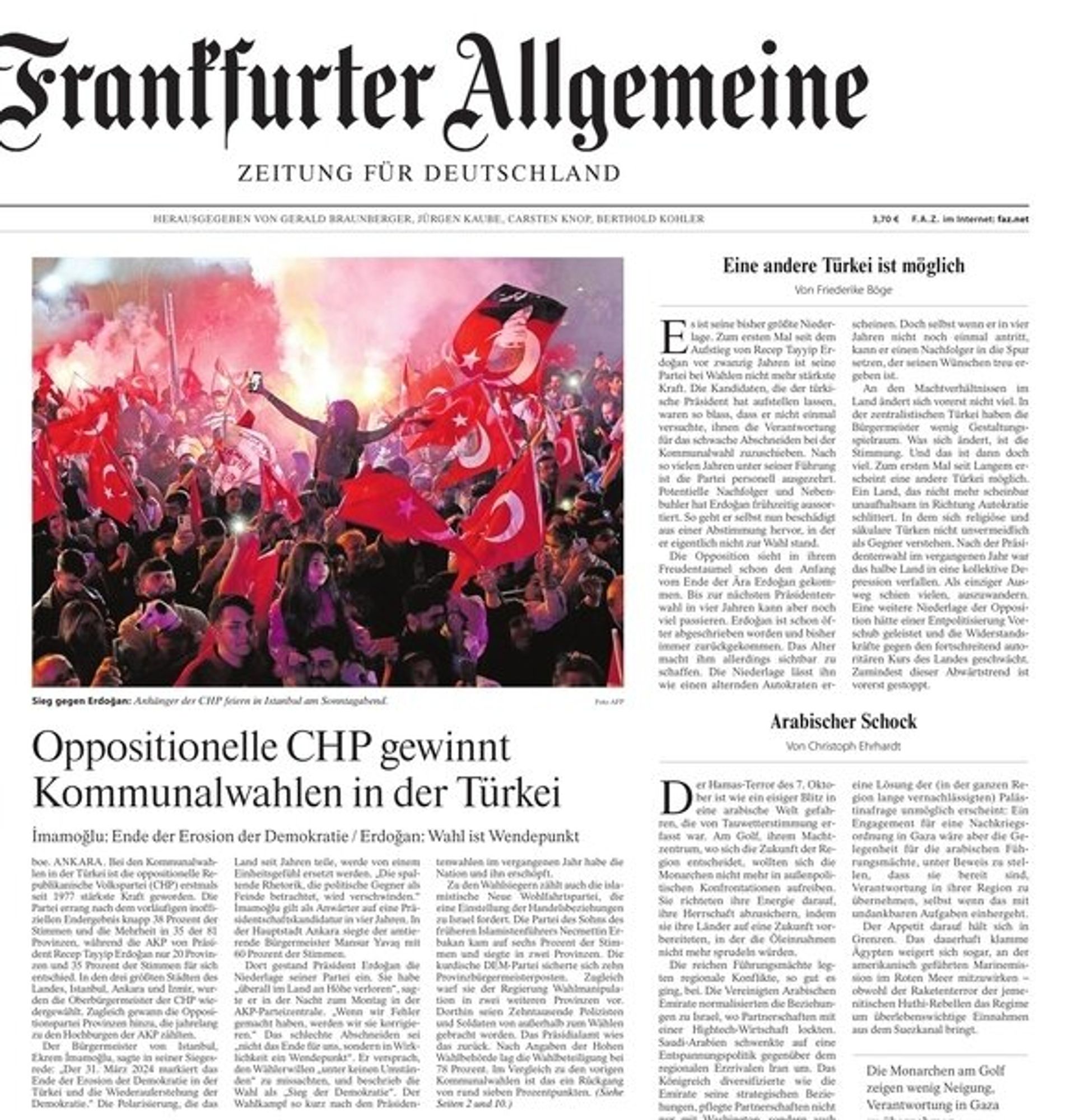 Frankfurter Allgemeine on Turkey's municipal elections (4.2.24)