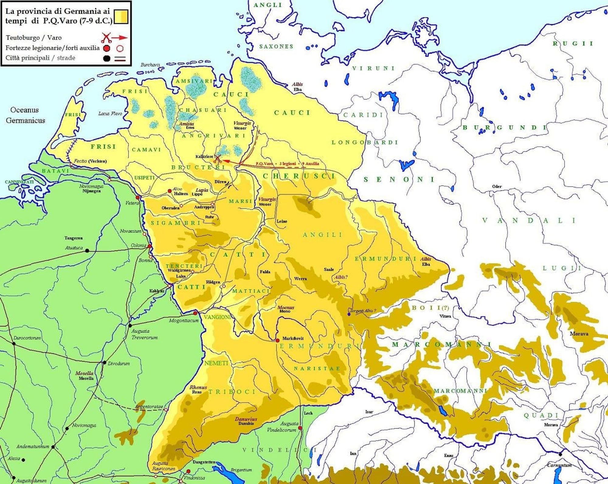 Publius Quinctillius Varus may have killed himself #OnThisDay in 9 CE as his Roman legions were annihilated by Germans led by Hermann in the #TeutoburgerWald; the German victory under #Arminius after three days of intense fighting in the #TeutoburgForest led Augustus to order #Roman troops to withdraw south of the #Rhine & the #Danube, leaving most of Germany beyond Roman rule for the rest of the Roman era...