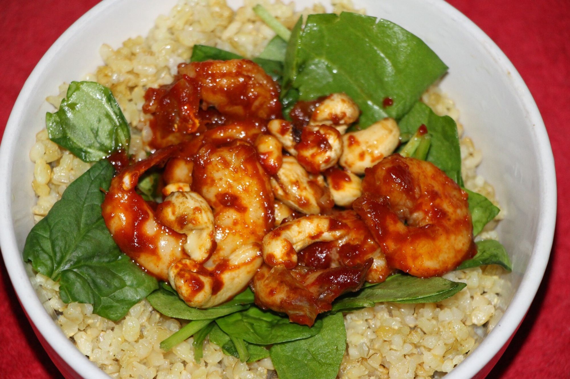 I just sautéed wild shrimp with organic raw cashews in Korean gochujang #고추장 sauce & steamed organic spinach & organic brown basmati rice (9.9.24) #한식 #reker #Garnelen #crevettes #gamberetti #camarónes #creveţi #새우 #고추장  
https://www.webmd.com/food-recipes/shrimp-health-benefits
https://www.webmd.com/diet/health-benefits-of-gochujang