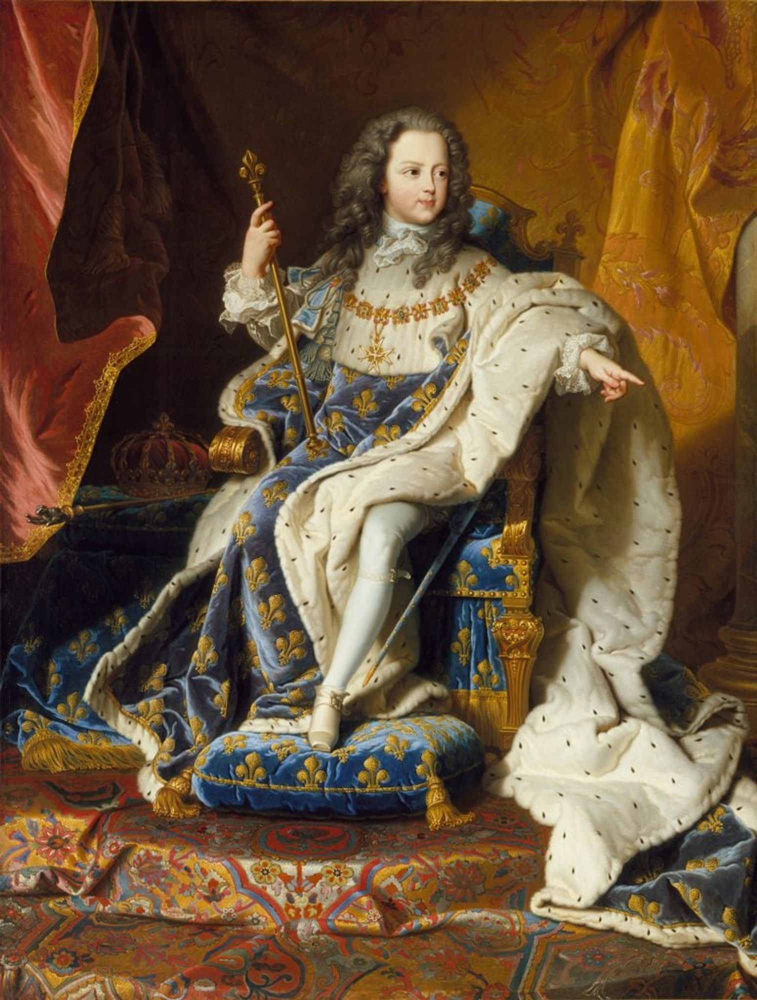 #LouisXV became king of #France at the age of 5 #OnThisDay in 1715, ruling until his death in 1774; like Louis XIV, he reigned to long & learned too little & like le Roi Soleil, le Bien-Aimé helped pave the way for the #FrenchRevolution. Louis XV may have been at best a mediocrity & arguablye even a disaster as king, but he was an adorable child, as painted by Hyacinthe Rigaud at the boy's accession at the age of five...
https://en.wikipedia.org/wiki/Louis_XV