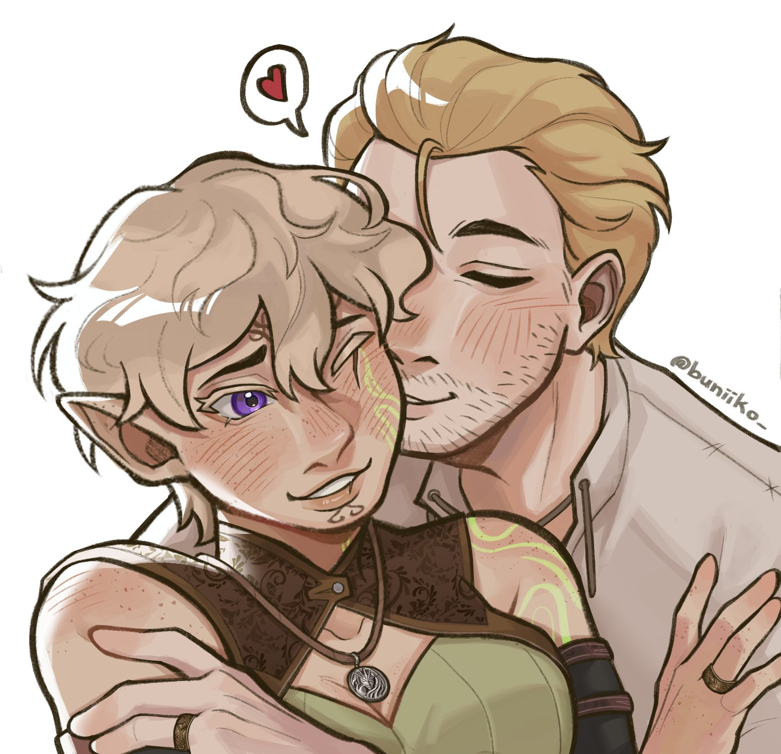 My inquisitor, ione Lavellan with Cullen <3