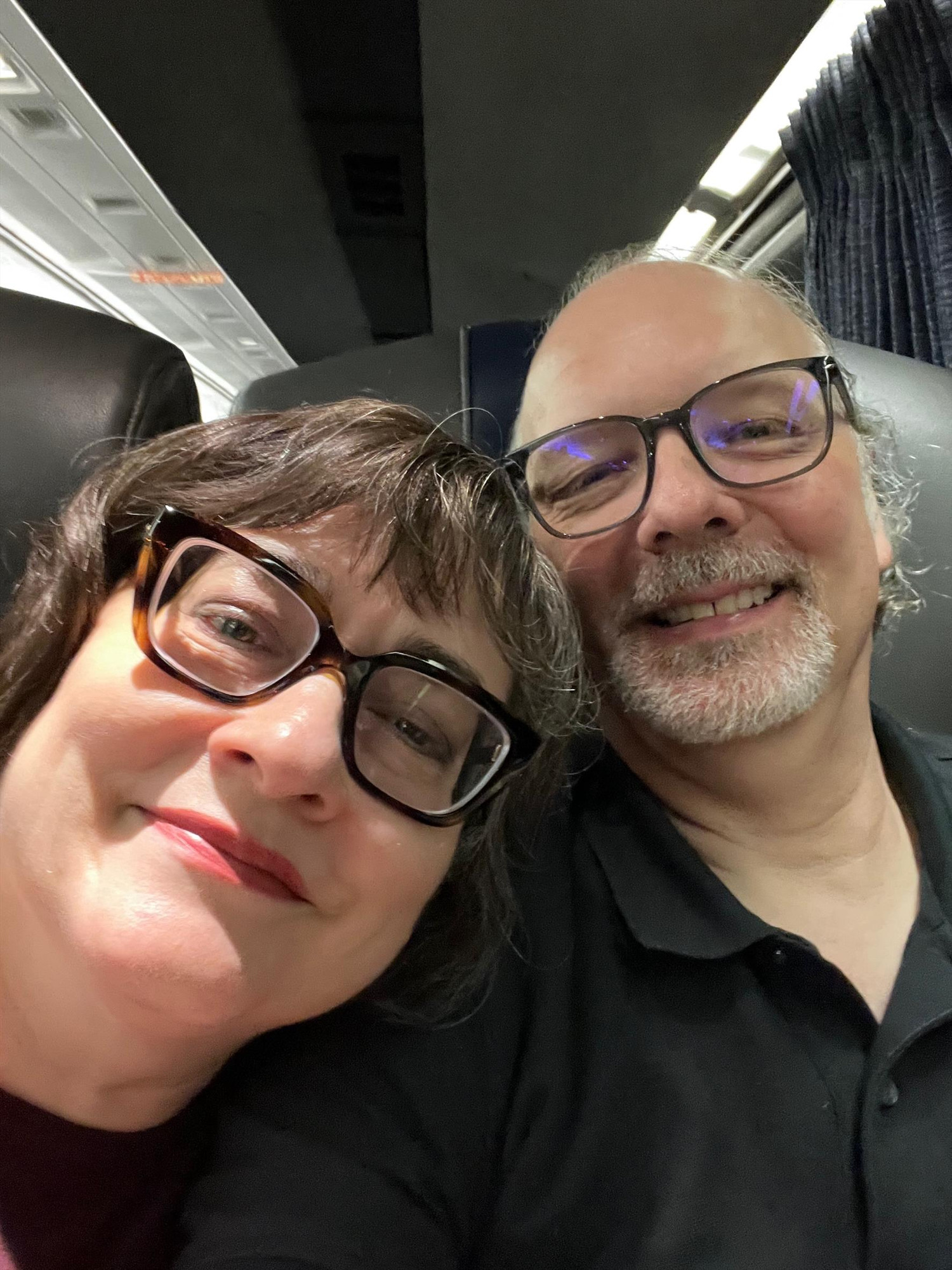 Sid and Christine on train.