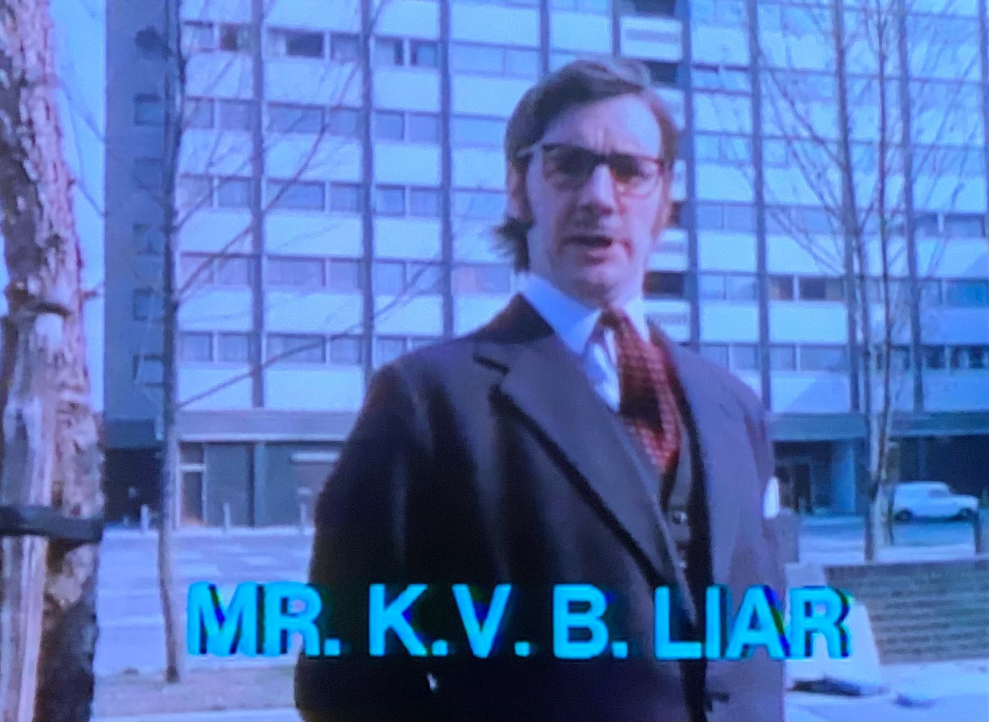 Michael Palin in Monty Python as Mr Ken Very Big Liar.