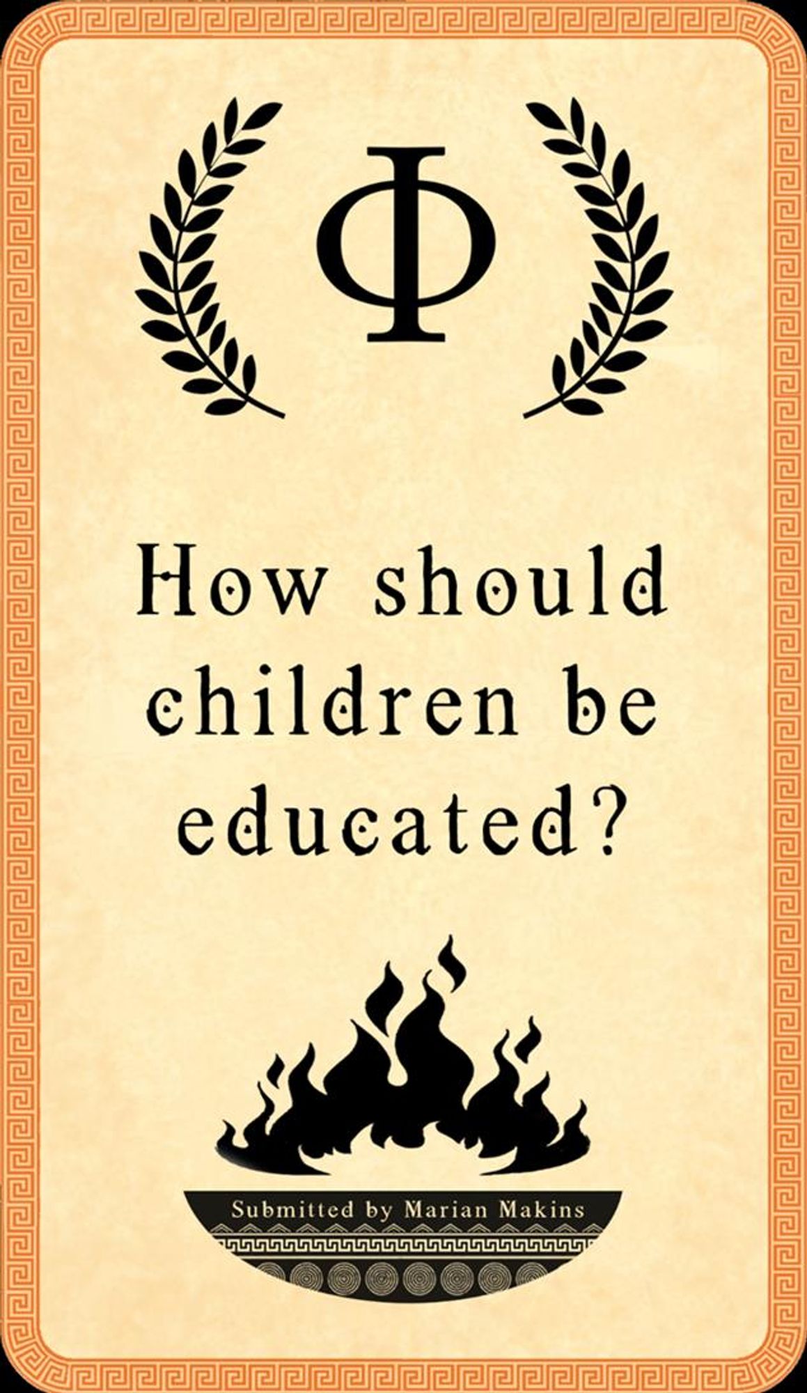 Card game from Symposium: "How should children be educated?"