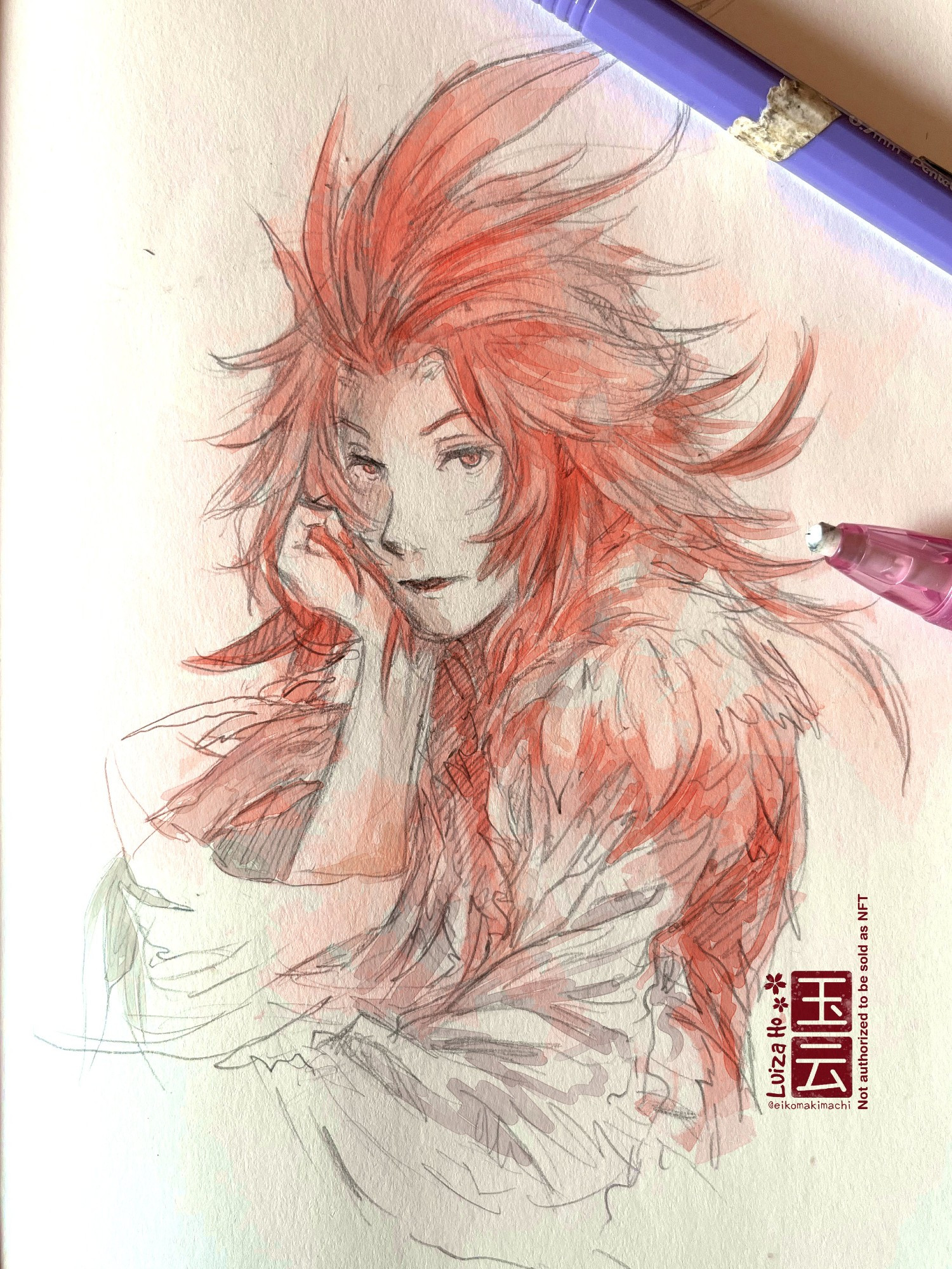 Sketch of Trance Kuja from Final Fantasy 9