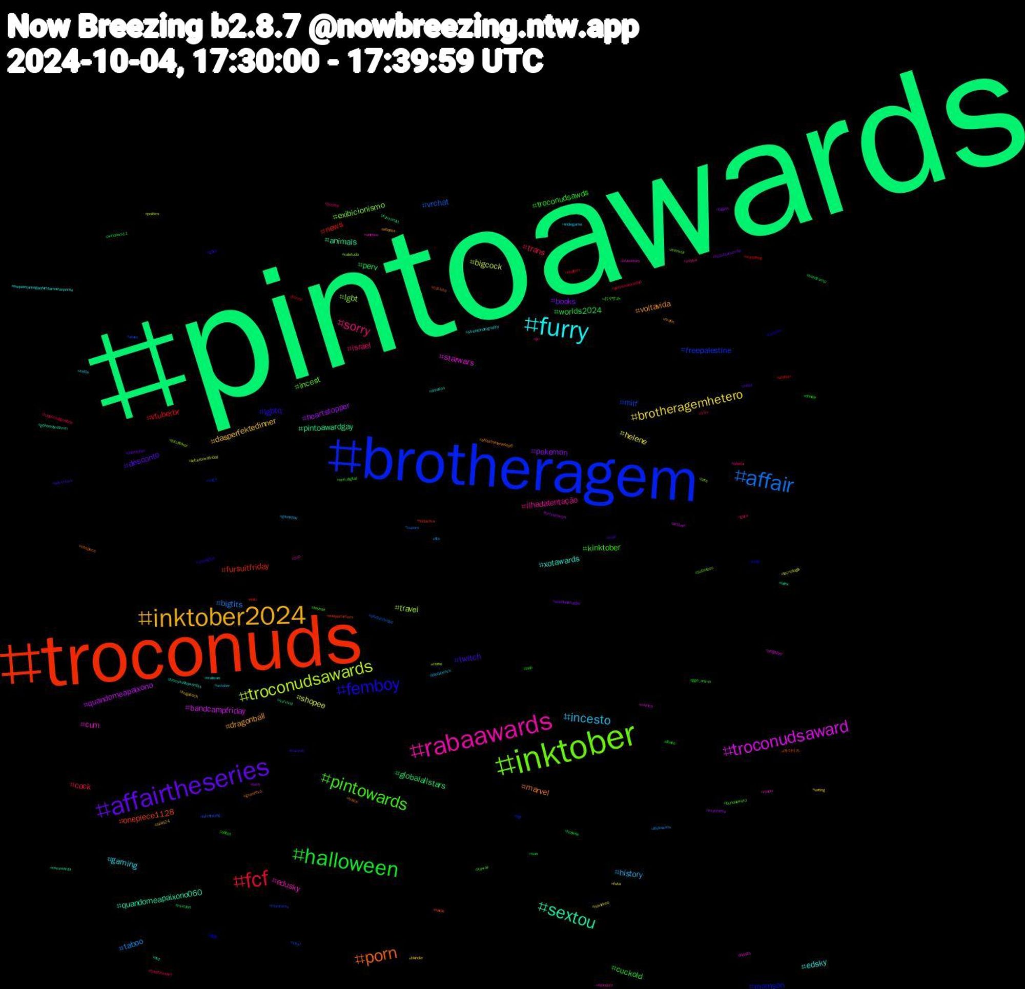 Hashtag Cloud; its hashtagged words/phrases (sorted by weighted frequency, descending):  pintoawards, troconuds, brotheragem, inktober, rabaawards, furry, inktober2024, affairtheseries, halloween, fcf, affair, troconudsawards, troconudsaward, sextou, porn, femboy, pintowards, sorry, incesto, brotheragemhetero, pokemon, perv, news, milf, lgbt, cum, xotawards, voltavida, twitch, troconudsawds, trans, taboo, shopee, quandomeapaixono, pintoawardgay, onepiece1128, momson, incest, ilhadatentação, gaming, dasperfektedinner, books, worlds2024, vtuberbr, vrchat, travel, starwars, quandomeapaixono060, marvel, lgbtq, kinktober, israel, history, helene, heartstopper, globalallstars, fursuitfriday, freepalestine, exibicionismo, edusky, edsky, dragonball, desconto, cuckold, cock, bigtits, bigcock, bandcampfriday, animals, 에이티즈, 青春, おやすみ, zeyhal, zelda, writing, worldanimalday, windows11, wanpleng, vinyl, valetudo, truestrory, troconudsawardss, triste, travesti, trap, traditionalart, tits, tecnología, tech, survival, supportartists, suga, submisso, sub, streetphotography, spiel24, sissy, san, realitytv, productividad, politics, pngtuber, otd, onepiece, onedigital, one_digital, oferta, october, novinhos, multitarea, mucilon, mtb, monitores, memoir, medo, mahcan, mafin, mac, líbano, lulapazedignidade, lifelessons, letterboxdfriday, lesbian, latex, kindle, kidlit, kawaii, jin, indiegame, hugecock, hudutsuzsevda, hotwife, horror, hitchhiking, hitchhiker, health, gökberkyıldırım, grammys, goku, ggo_anime, gaza, gameplay, futa, furryartwork, furryartist, fridayfive, fgo, fetiche, femdom, esquentamegaofertaamazonprime, ebooks, drawtober, doodle, deepsearoundup, cupom, corno, comics, cemrearda, cdzinha, cartoon, bundaaward, buceta, blockbench, blender, bigass, bandcamp, auction, ateez, arte, animes, amazon, affairtheseriesep6, adventure, adopt, 15y