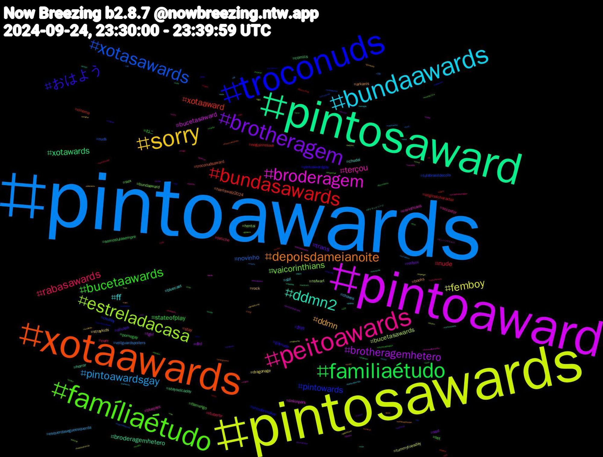 Hashtag Cloud; its hashtagged words/phrases (sorted by weighted frequency, descending):  pintoawards, pintosawards, pintoaward, pintosaward, xotaawards, troconuds, famíliaétudo, peitoawards, bundaawards, sorry, brotheragem, familiaétudo, bundasawards, xotasawards, estreladacasa, broderagem, ddmn2, depoisdameianoite, おはよう, bucetaawards, rabasawards, pintoawardsgay, femboy, brotheragemhetero, xotawards, xotaaward, pintowards, vaicorinthians, terçou, ff, ddmn, trans, stateofplay, nude, novinho, bucetasawards, bucetasaward, broderagemhetero, troconudsaward, pintoawardgay, hot, cum, chaves, straykids, ssd, somoslulasempre, nogainnolove, lulabrasildecola, hentai, corinthians, chudai, books, 創作, ねこ, vtuberbr, veilguardspoilers, tummytuesday, tgirl, stayselcaday, stay, shindanmaker, sex, sccpxfor, sbt, rock, redsox, pornogay, originalcharacter, nuds, nsfwart, linkinpark, horror, harriswalz2024, gaynude, flamengo, fetiche, esquerdasegueesquerda, dragonage, dbd, comics, cinema, chubby, bundaaward, bluejays, bluecast, arkanis, allcaps, 山羊, 少女, 宇宙, 個人, モンハンワイルズ, ポケモンスリープ, zangi, yuri, worlds2024, wnba, wind, weather, vrchat, vore, vinyl, unidosporlula, tutorial, troconudsawardss, troconude, thriller, teaching, tds3inwashington, swordtember, surrealism, supergirl, streetphotography, starwars, spacex, soulreaver, shopsmall, shopee, sexogay, serialkiller, sephiroth, sccp, rüyam, rpg, rola, republicanparty, rapeplay, préjogonews, pqp, poetry, philosophy, palmeiras, palindromo, onu, nudity, nudist, nsf, now, noticias, note, nofapseptember, nctdream, murder, mlb, miqote, midjourney, metal, men, maskup, marcelluswilliams, man, magic, lulatimedaunião, lulanaonu, lovenextdoor, linux, legacyofkain, leagueoflegends, ladyboy, kindle, jogos, jisoo, jimin, incesto, ift5, husky, hudutsuzsevda, horrorbooks, hardcock, halzey, halloween, gposers, gayman, gayboy, gameplay, futebol, futanari, futa, food, findom, filmsky, fiction, ffxivscreenshots, fayeperaya, fascism, escolinhadodragbox, dq, donaldtrump, domme, dominadora, dc, crimefiction, covid, comédia, commissions, cock, chapolin, ccxp, catsofbluesky, cashmaster