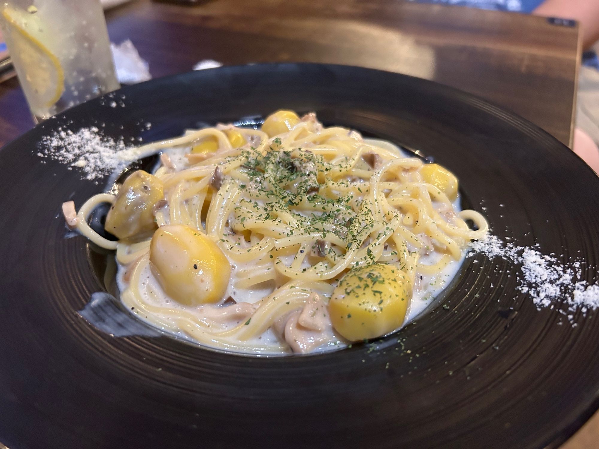 Kuri-ncha Cream Pasta (Chestnut and Cream Pasta, Tweyen-themed; it’s a pun on “kuri”, Japanese for chestnut)