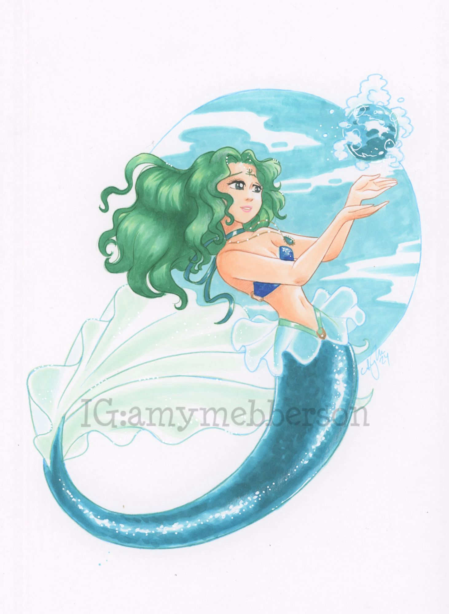 Kaiou Michiru (Sailor Neptune) in mermaid form.