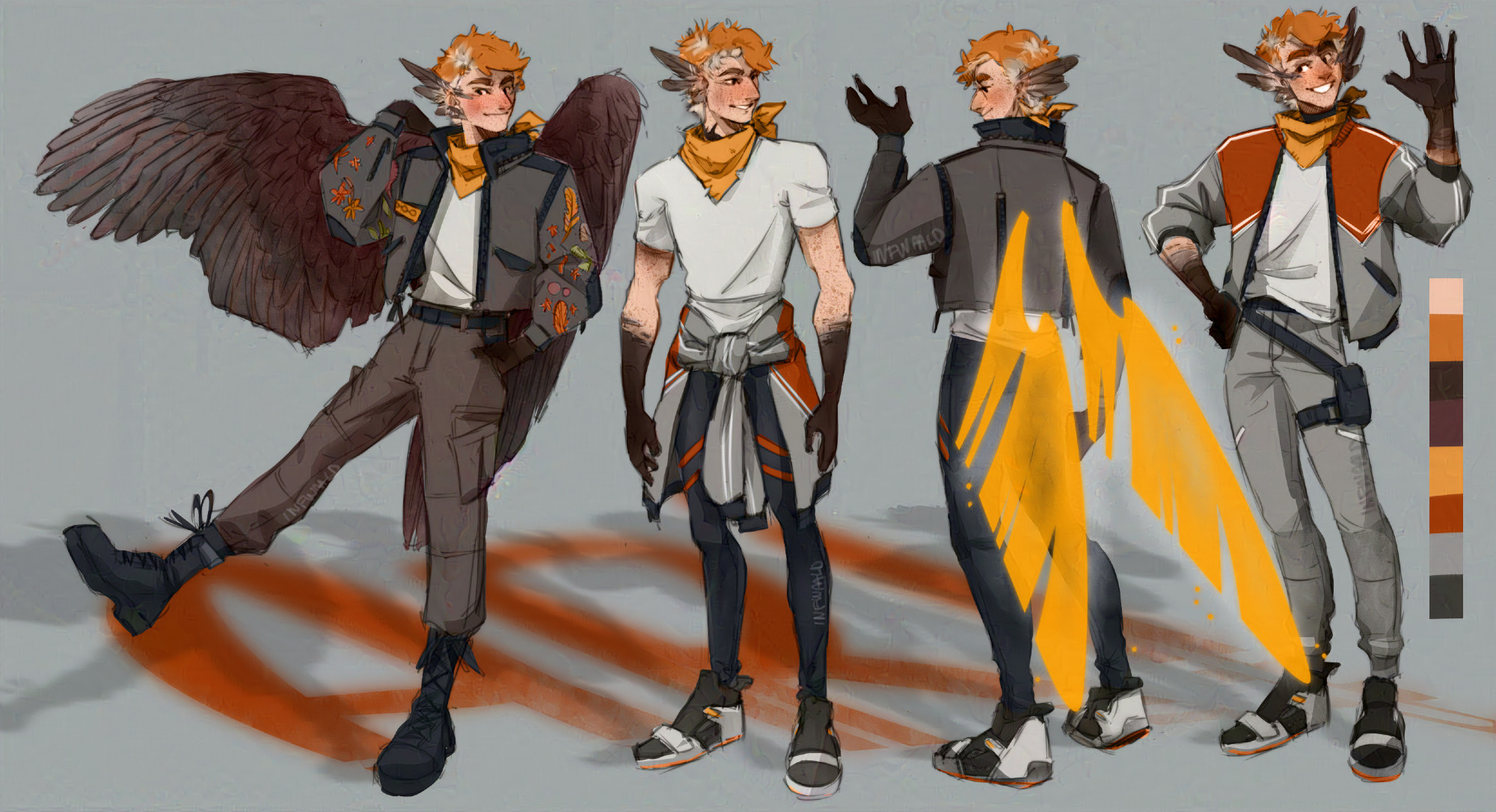 reference sheet of a guy with wings (and not) #art #арт #ukrart #украрт #артпідтримка #украртпідтримка #oc #originalcharacter  #digitalart