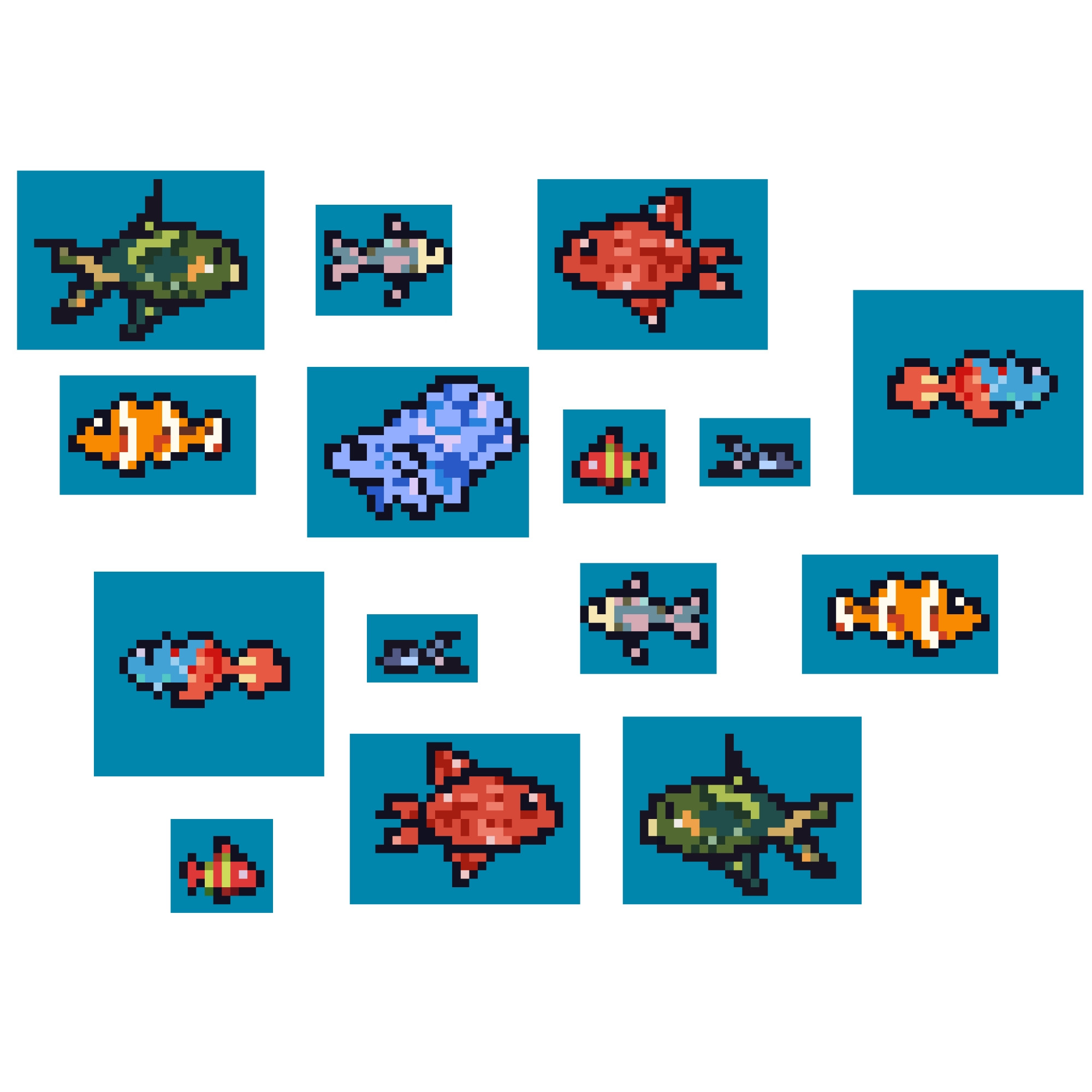 Some fish I drew for a game on itch