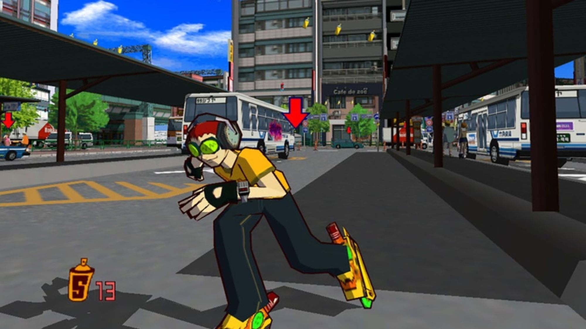 A screenshot from Jet Set Radio