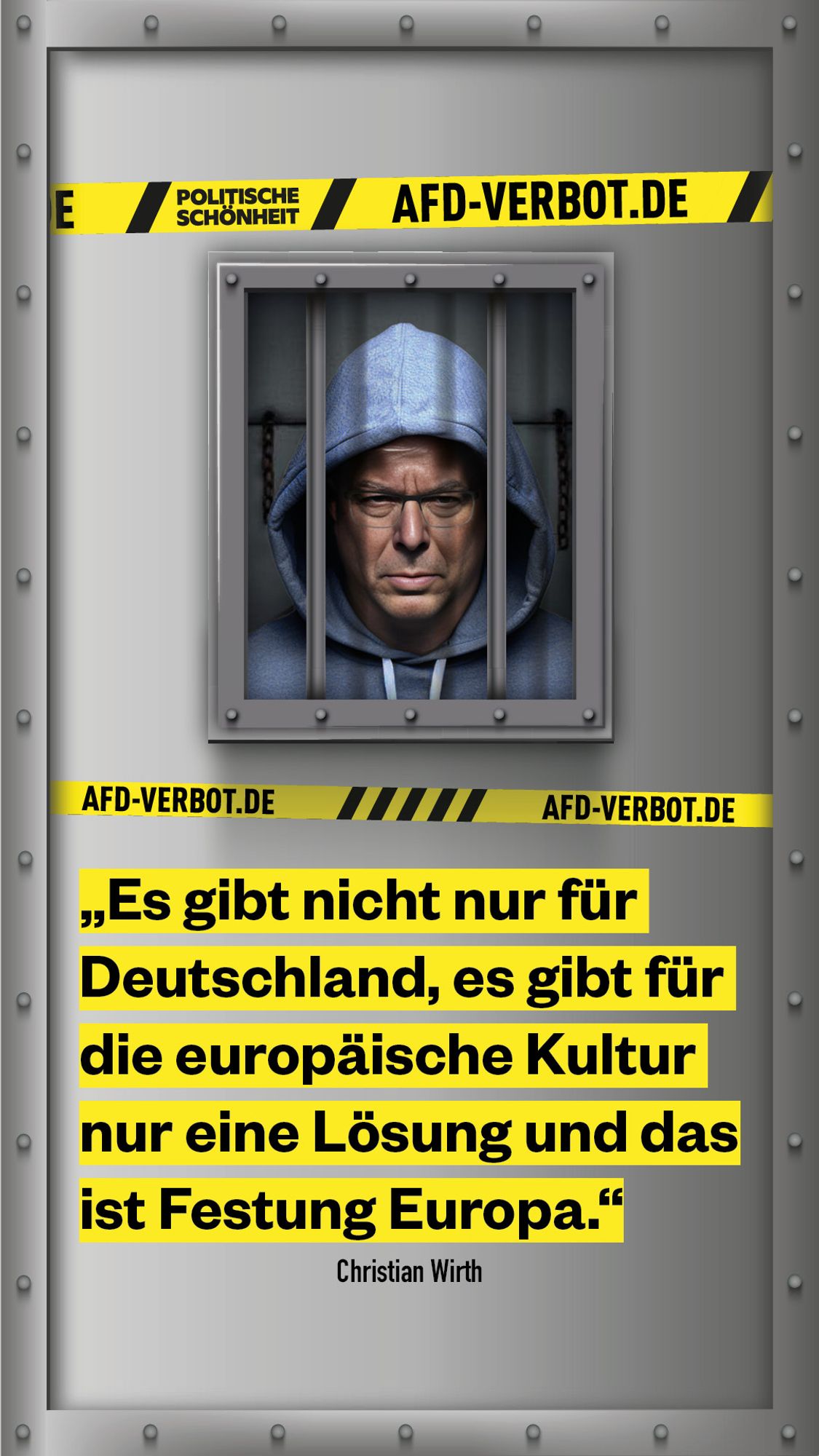 afd-verbot.de: Handakte von Christian Wirth: „Es gibt nicht nur für Deutschland, es gibt für die europäische Kultur nur eine Lösung und das ist Festung Europa.“