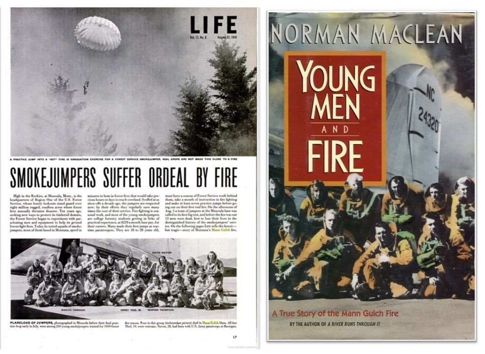 Photo of Life Magazine article and cover of Young Men and Fire