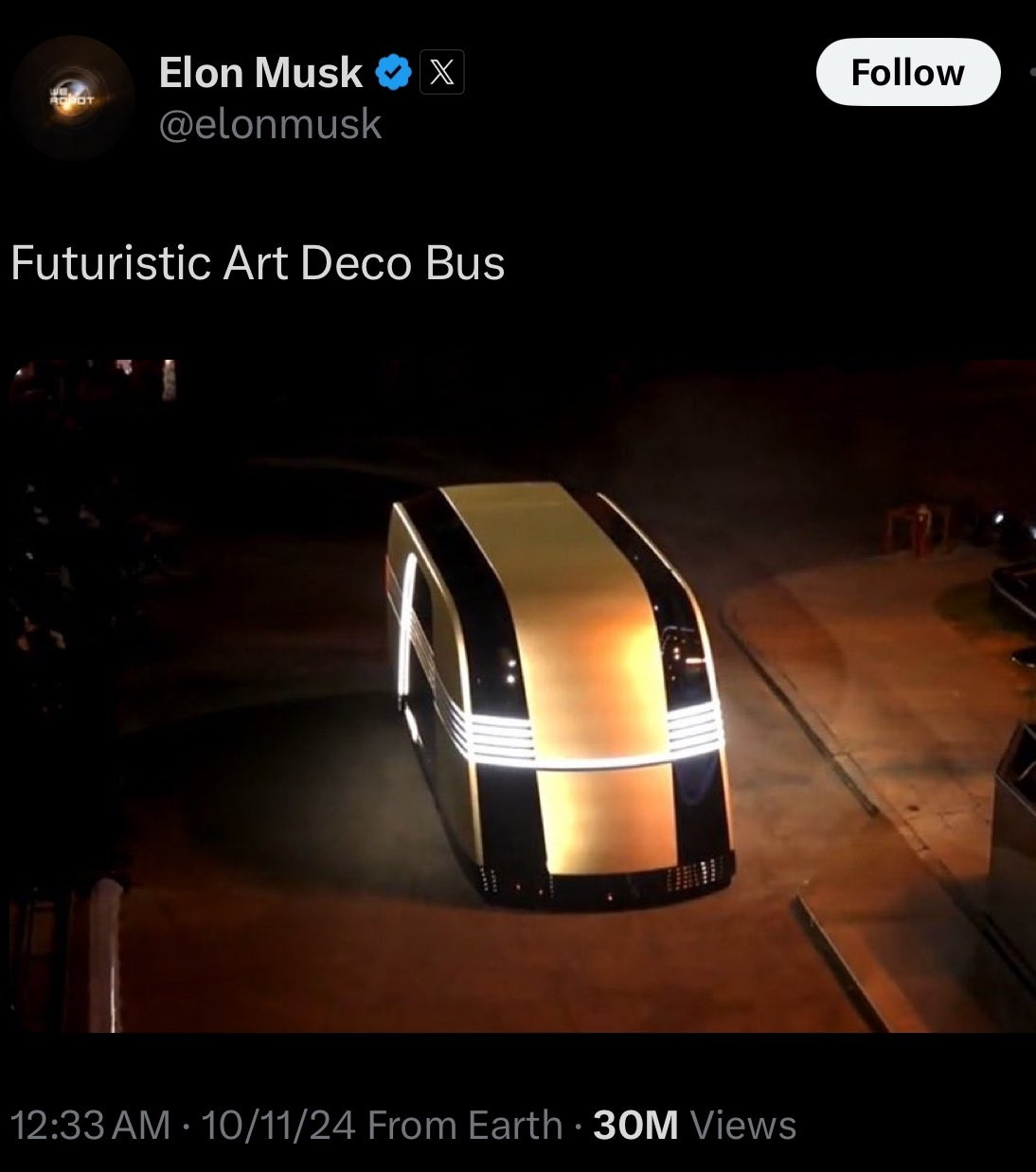 Foto da Cybervan de Elon Musk.