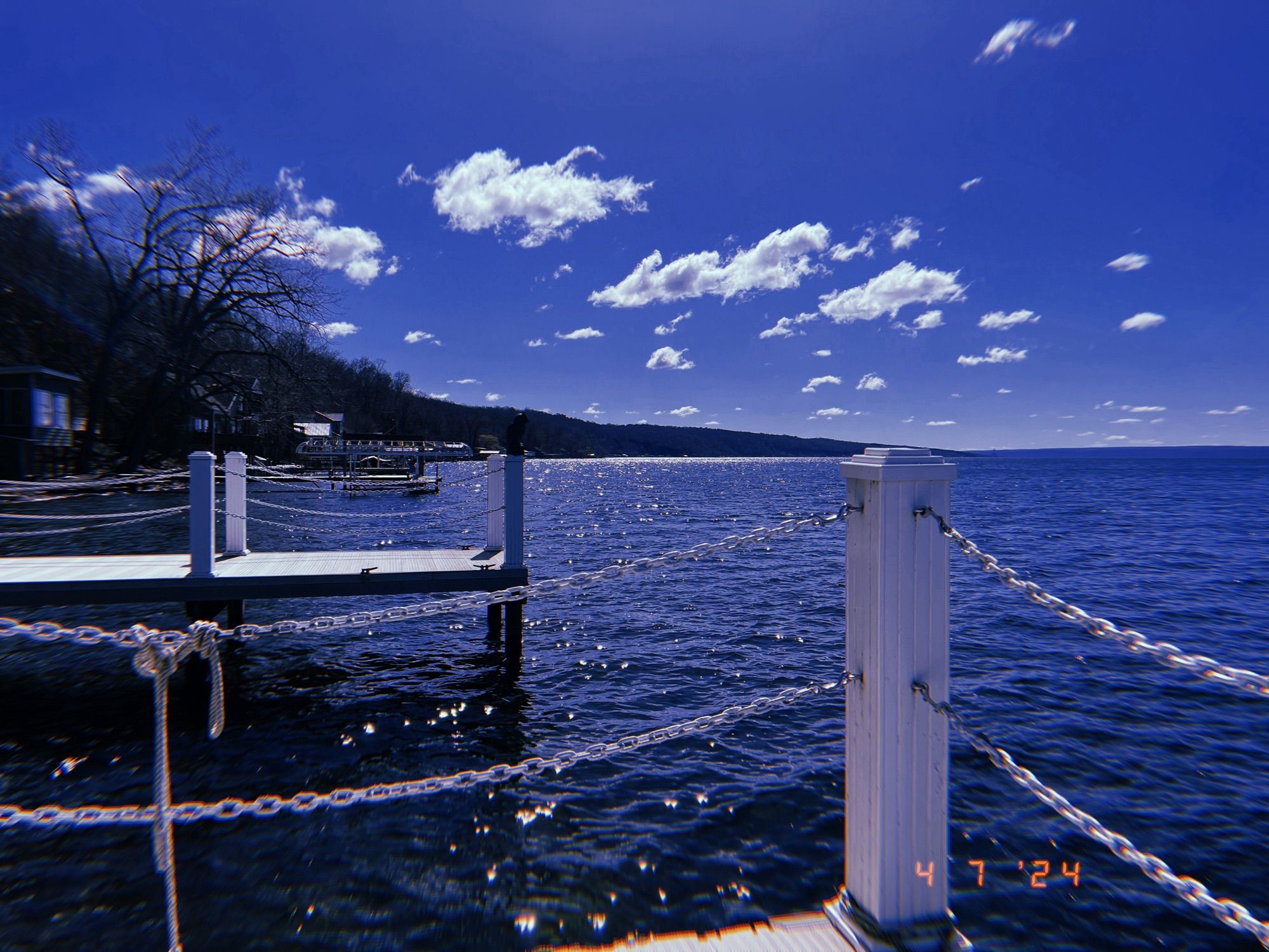 Photo taken on a dock of a lake in upstate new york