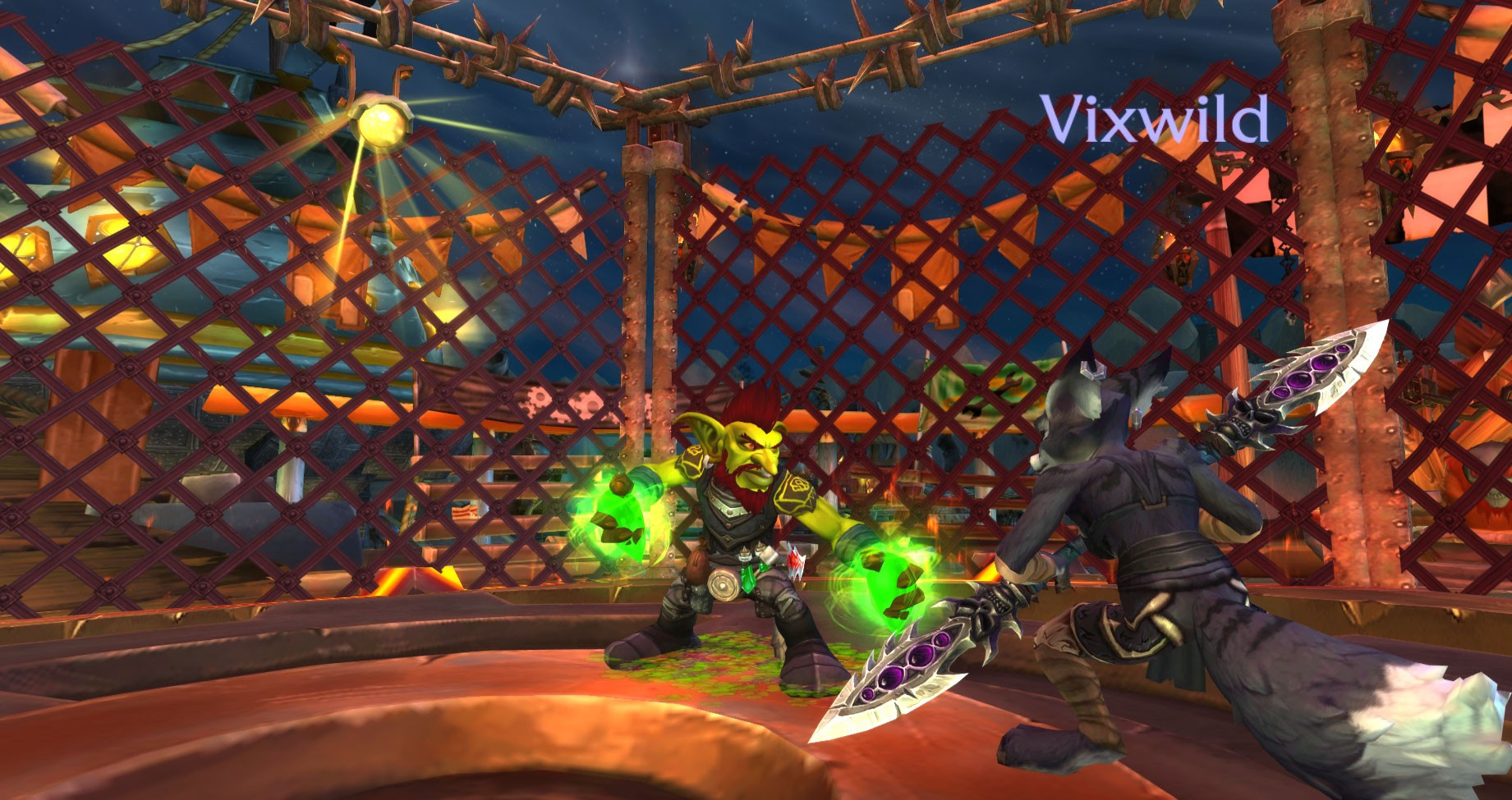 An ingame sceenshot of Sax fighting Vixwild