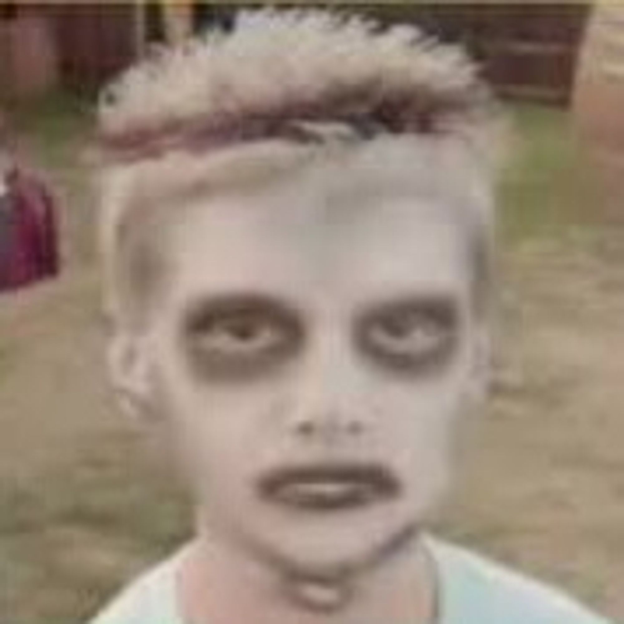 Kid in skeleton makeup from the "I like turtles" meme video 