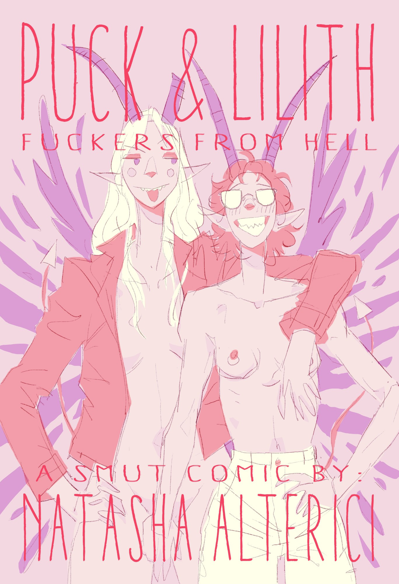 Puck & Lilith: fuckers from hell, a smut comic by Natasha Alterici, cover concept