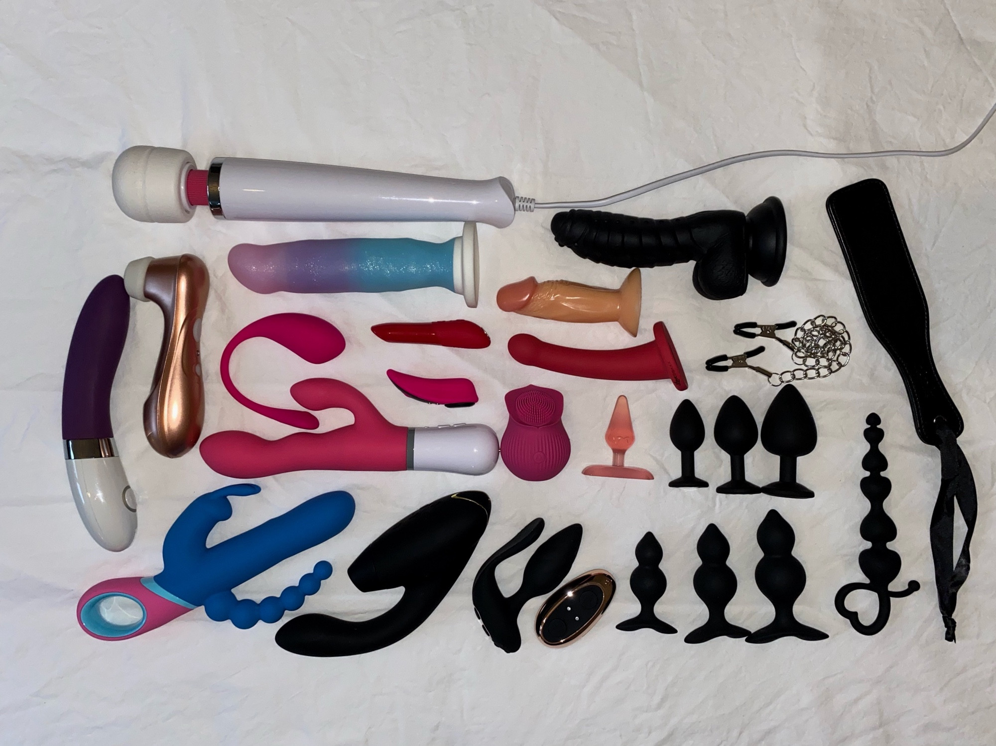 A diverse collection of sex toys