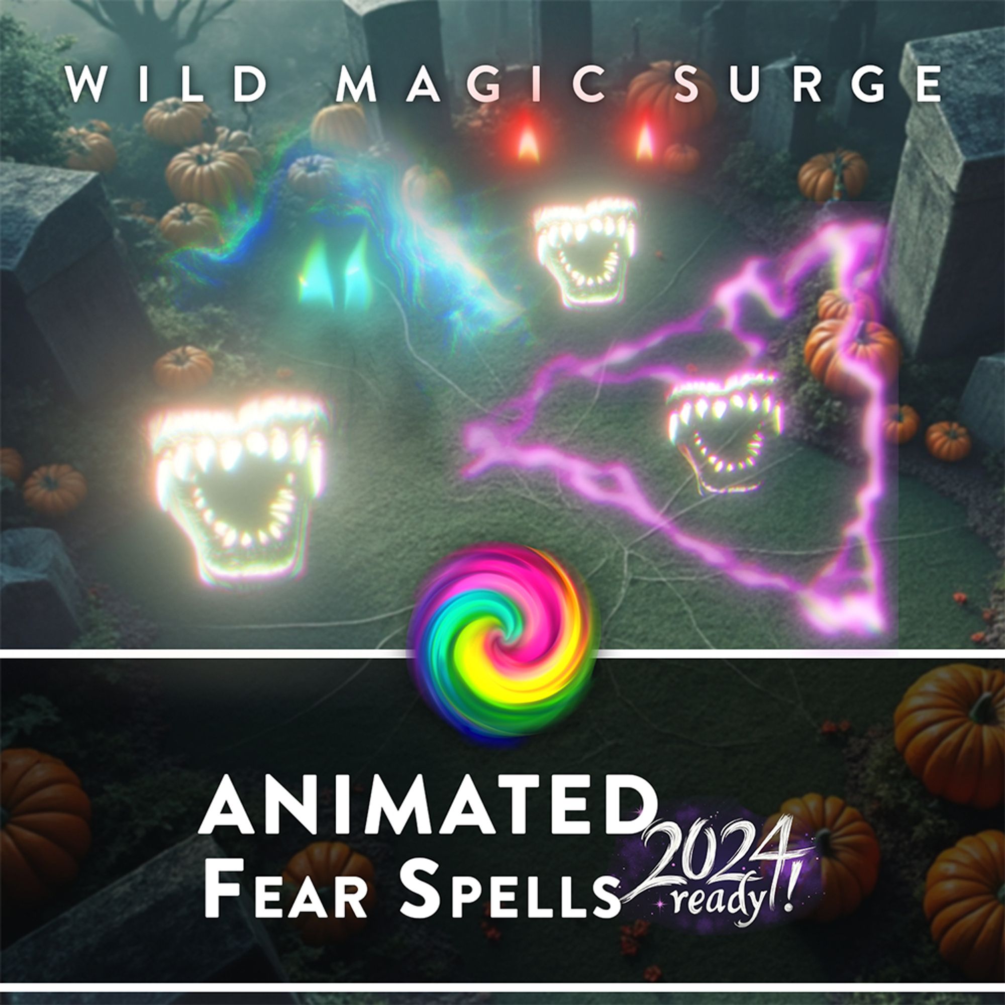 Each spell is depicted in vivid detail, with ethereal shades, haunting glows, and shadowy figures designed to send shivers down your players' spines. Whether you’re summoning a nightmarish apparition, instilling deep dread in your foes, or causing them to flee in abject terror.