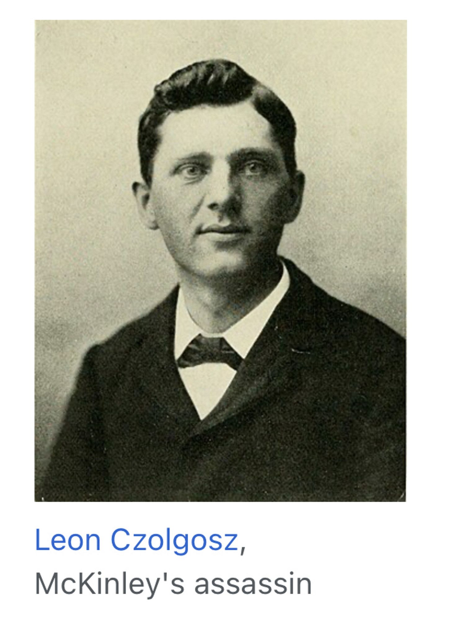 Leon Czolgosz,
McKinley's assassin