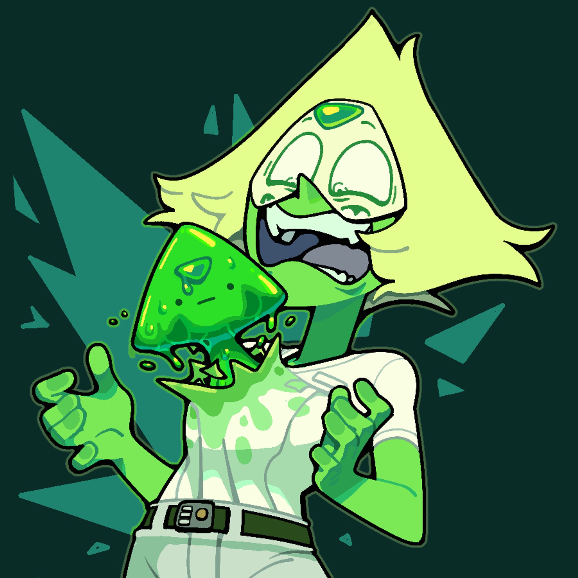 A tiny, blobbish Peridot erupting from Peridot's chest, a la Alien.