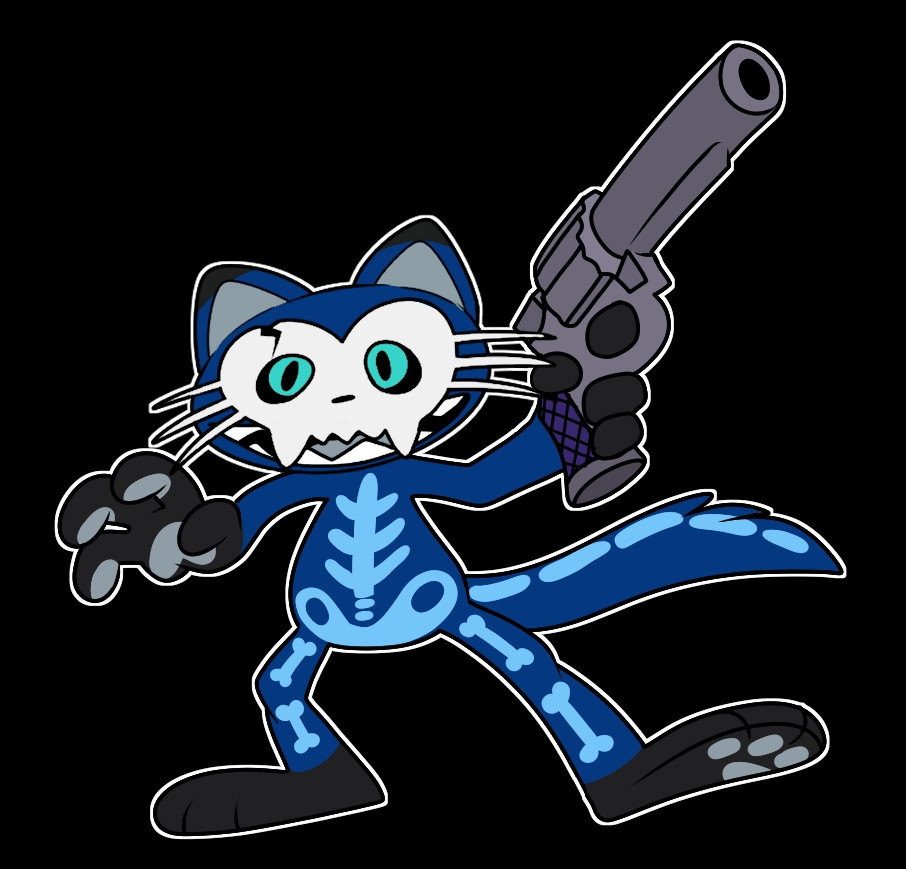 My blue skullcat sona designed like Max from Sam & Max