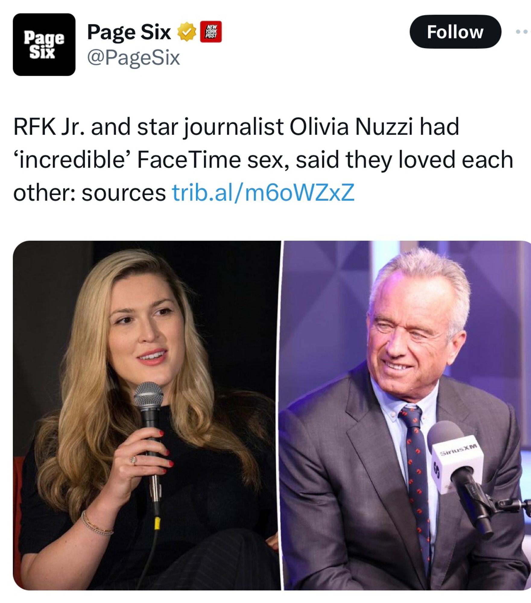 RFK Jr. and star journalist Olivia Nuzzi had ‘incredible’ FaceTime sex