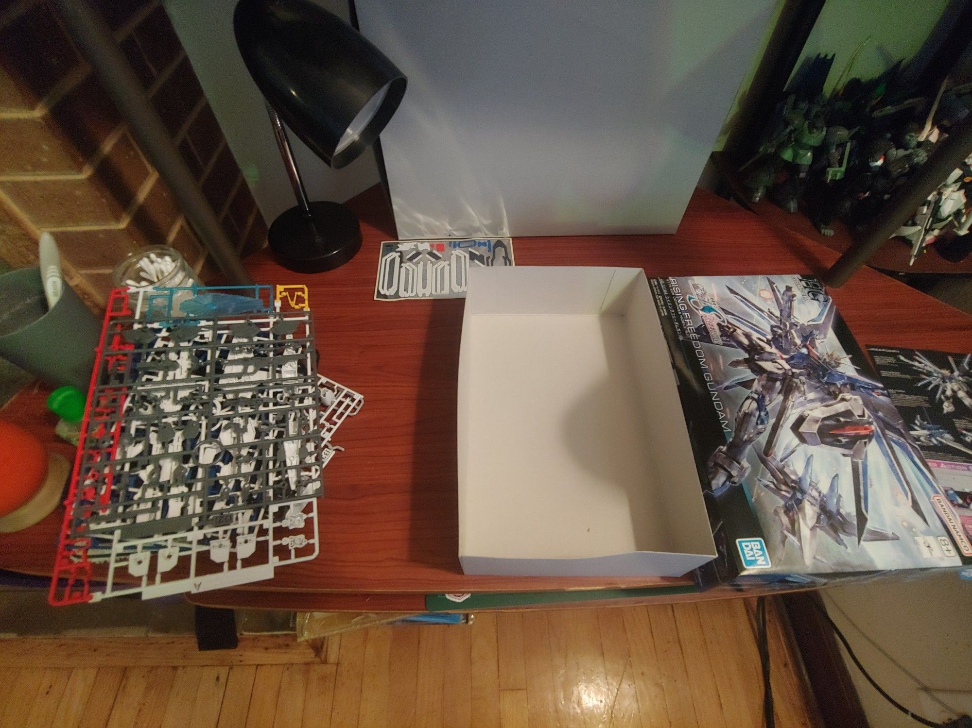 Box, decals, and runners of HGCE Rising Freedom