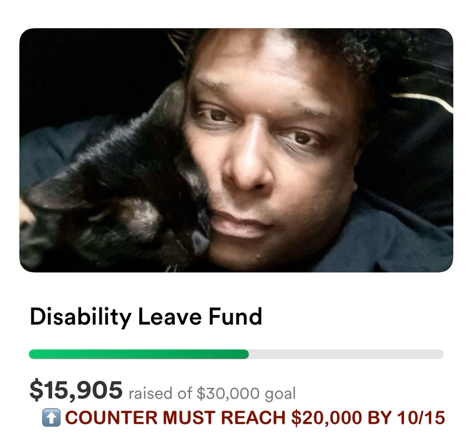 Disability Leave Fund
$15,905 raised of $30,000 goal
& COUNTER MUST REACH $20,000 BY 10/15