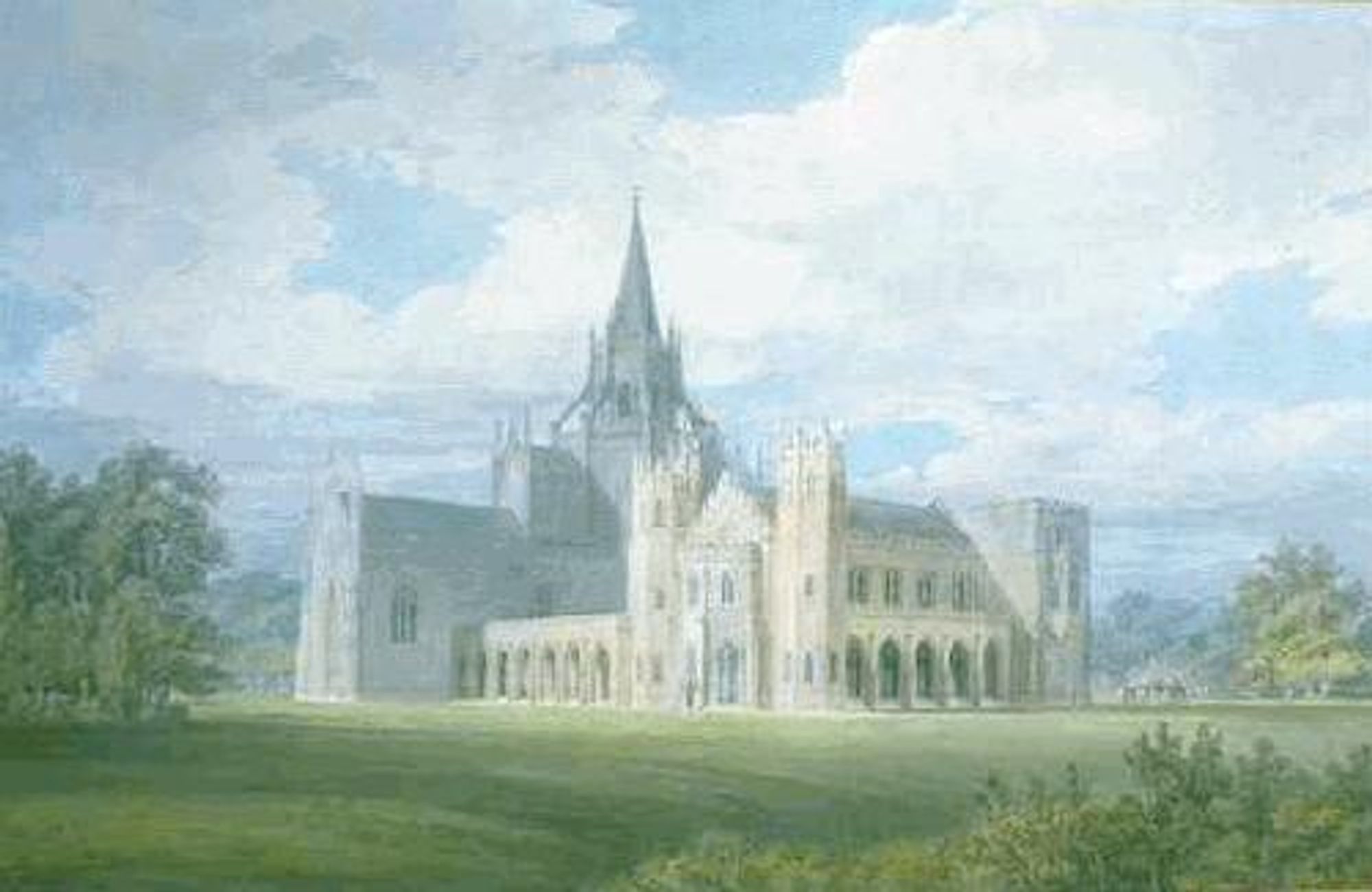 Perspective View of Fonthill Abbey from the South West