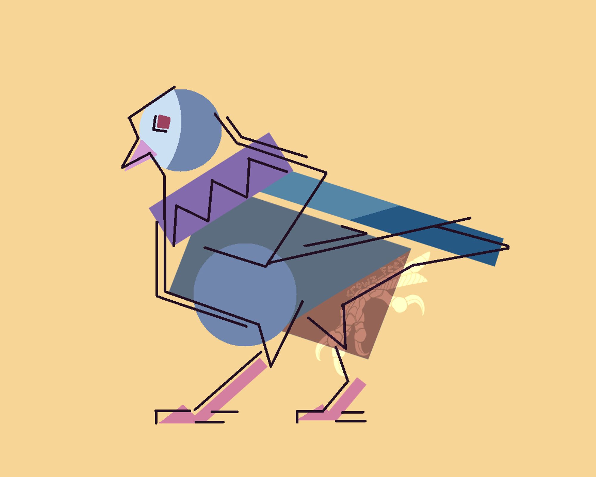 geometric take on a grey-fronted quail-dove.