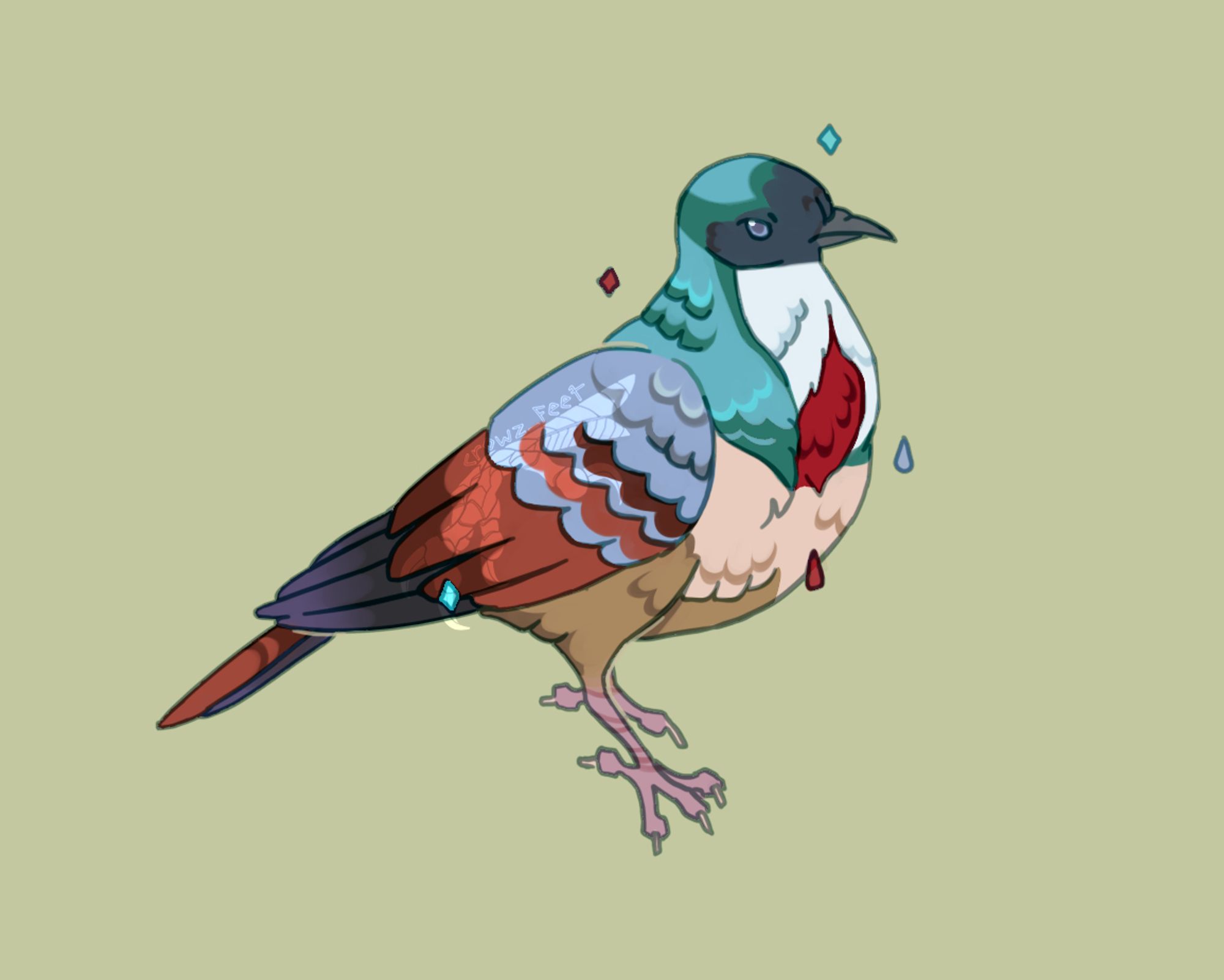 illustration of a negros bleeding-heart pigeon