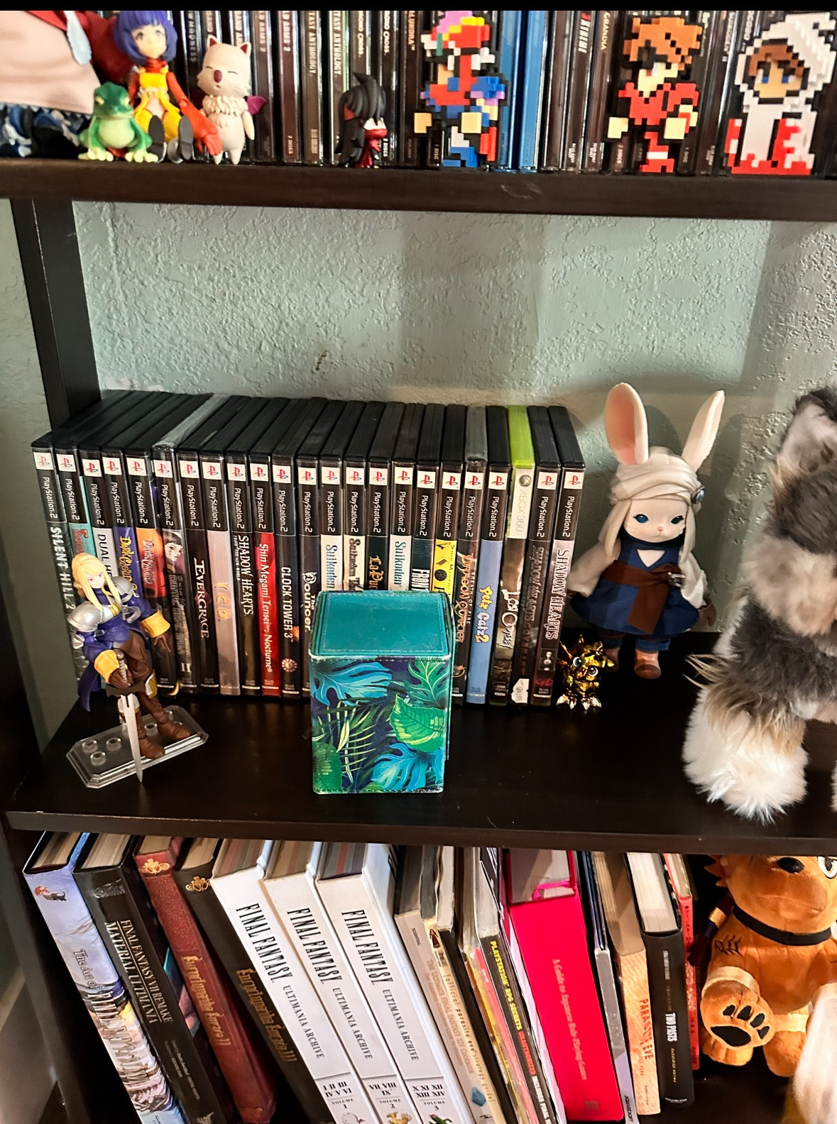 Games and books on shelf