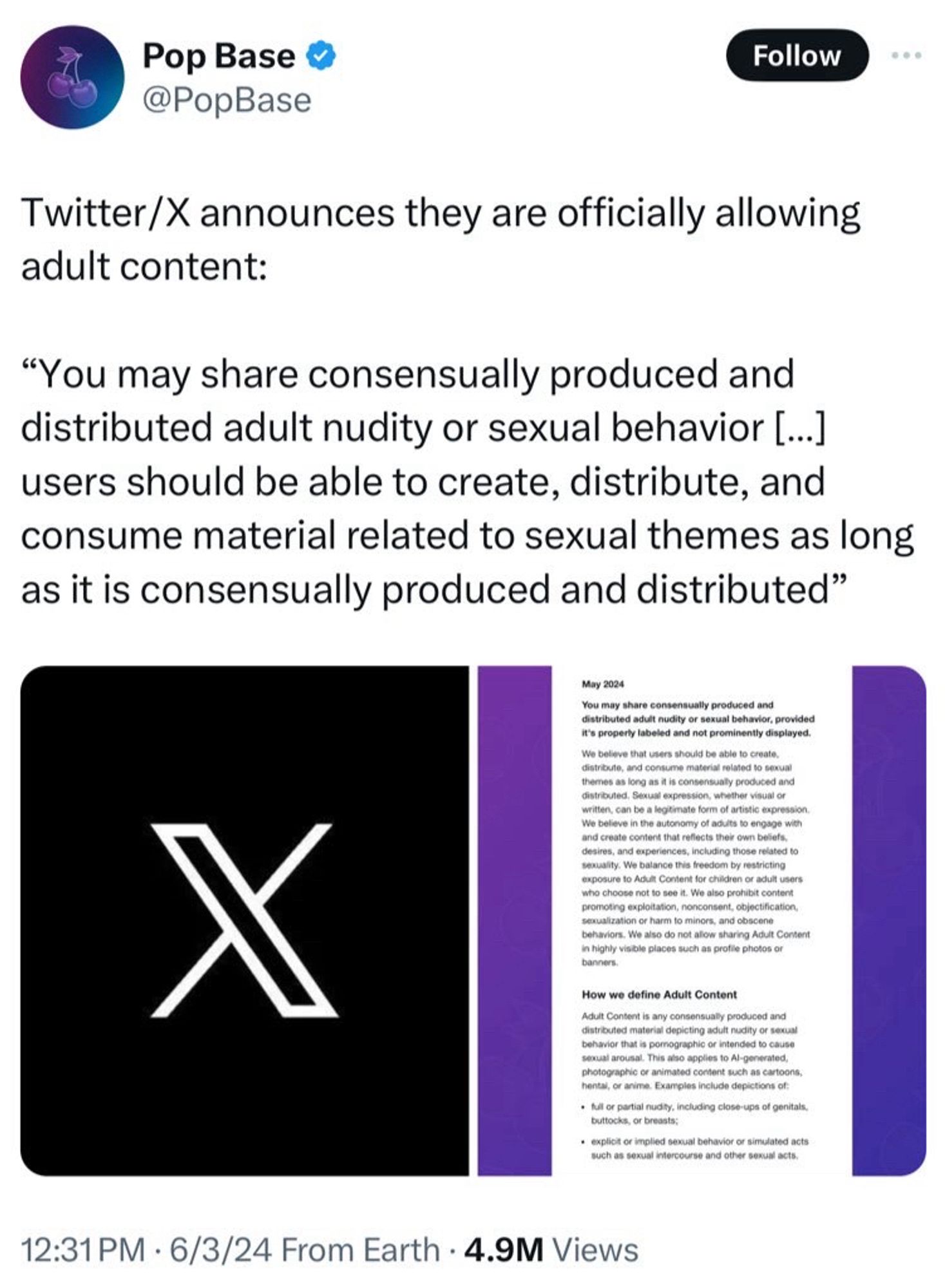 X announces they are officially allowing adult content.